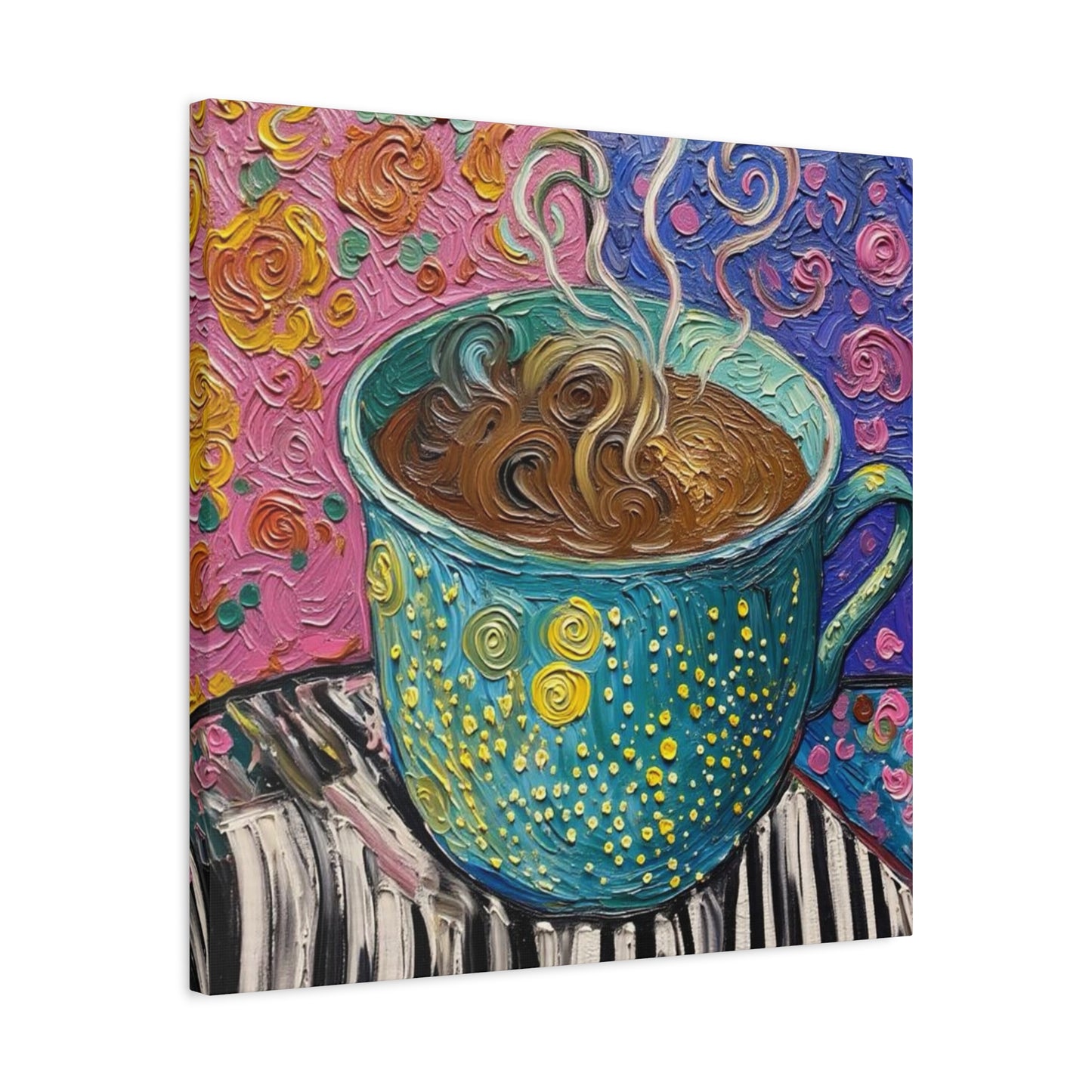 Whimsical Coffee Cup Matte Canvas