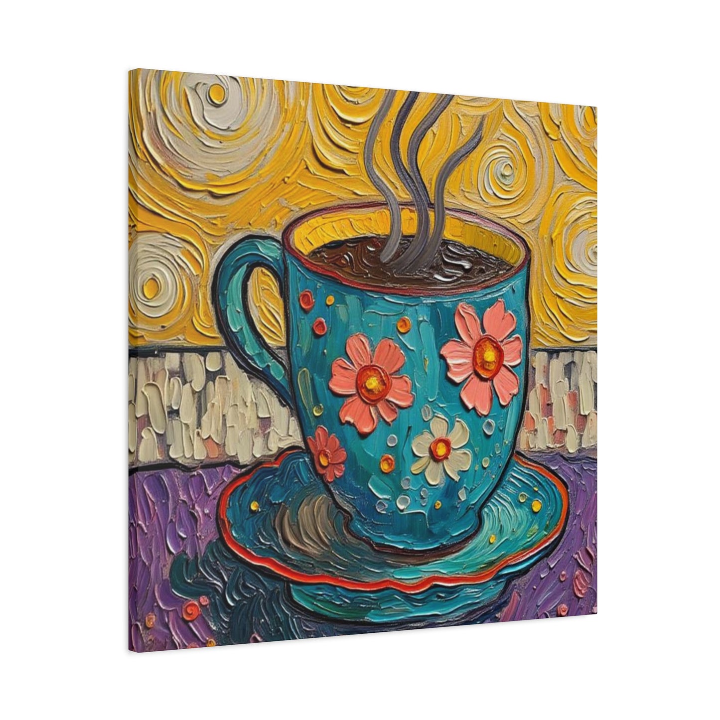 Whimsical Coffee Cup Matte Canvas