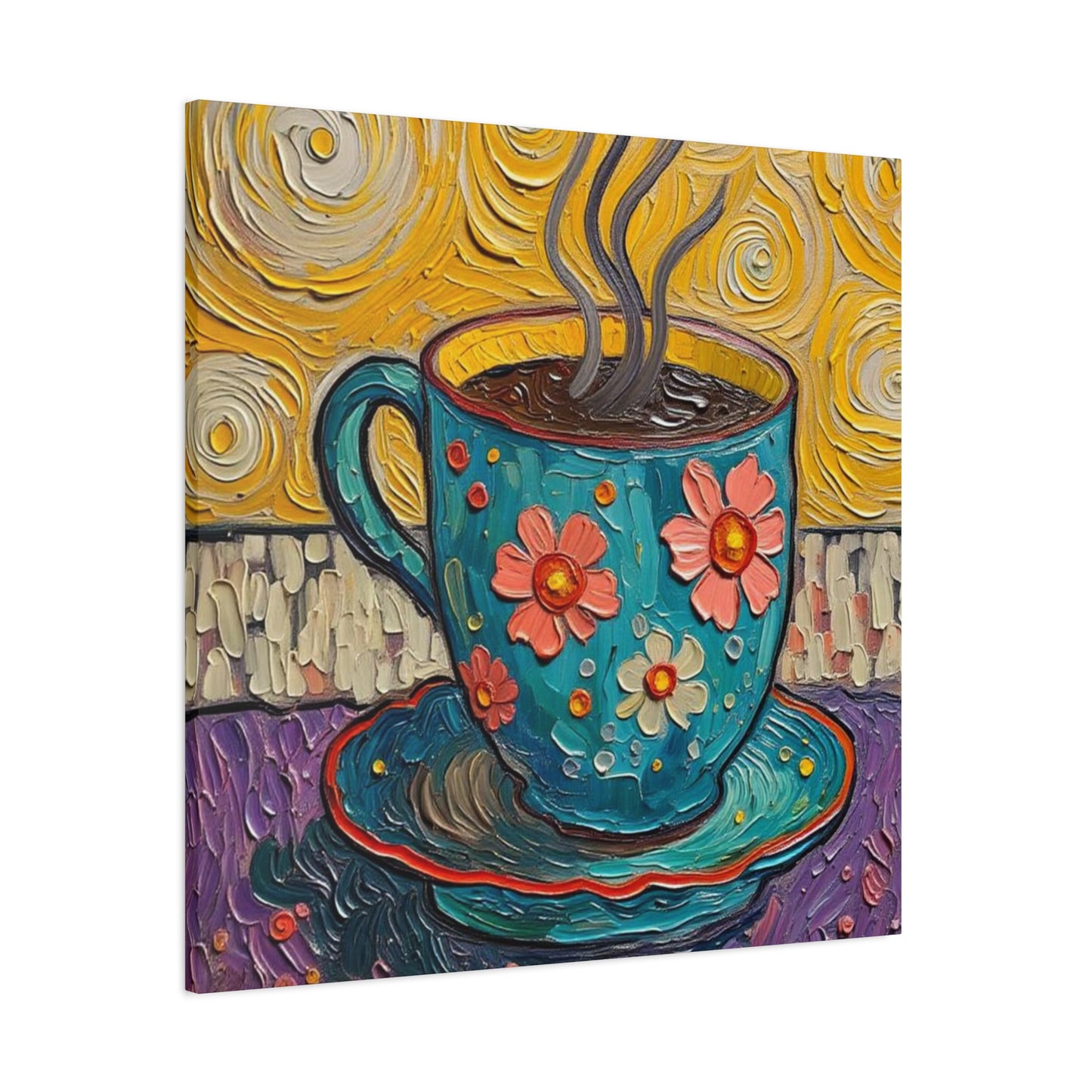 Whimsical Coffee Cup Matte Canvas