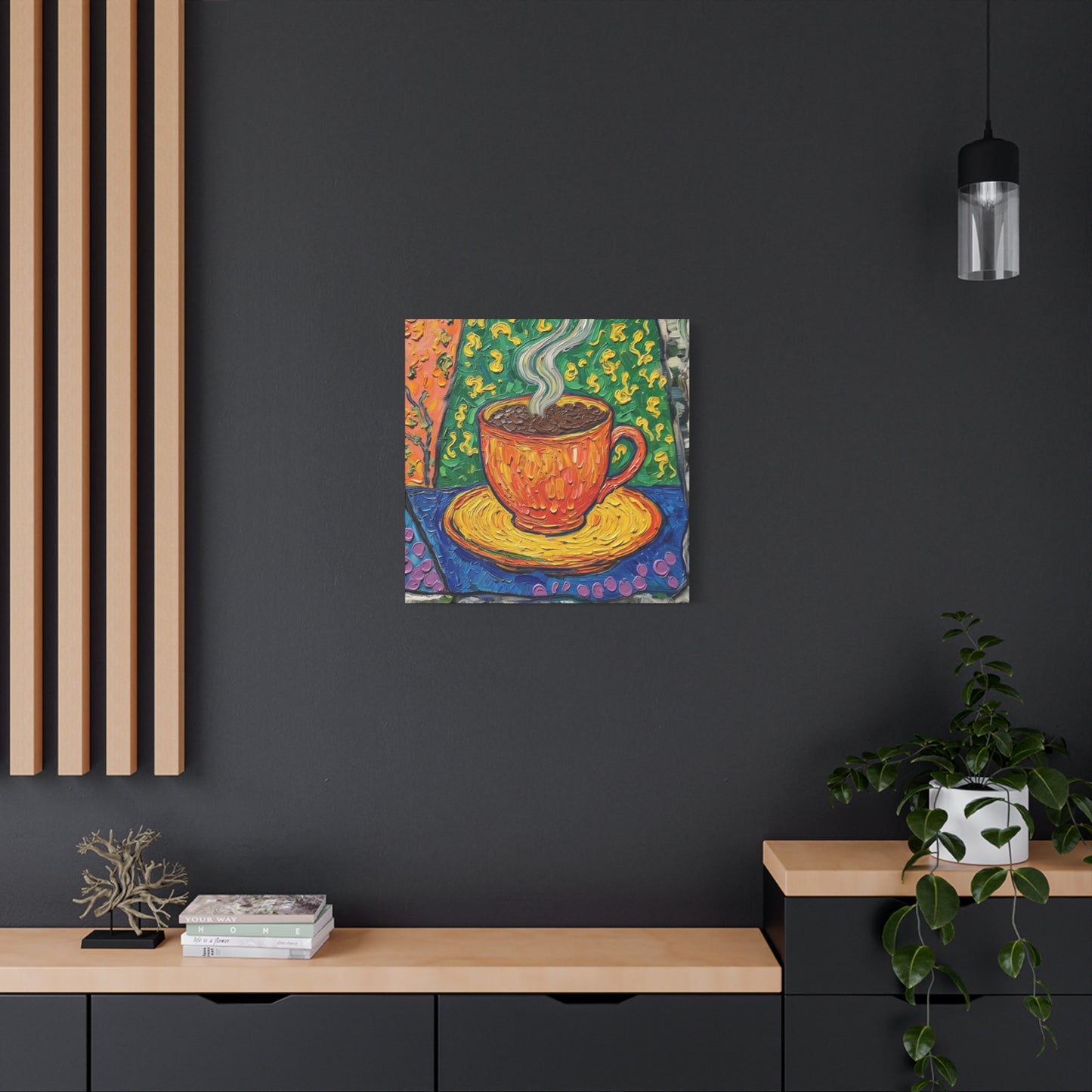 Whimsical Coffee Cup Matte Canvas