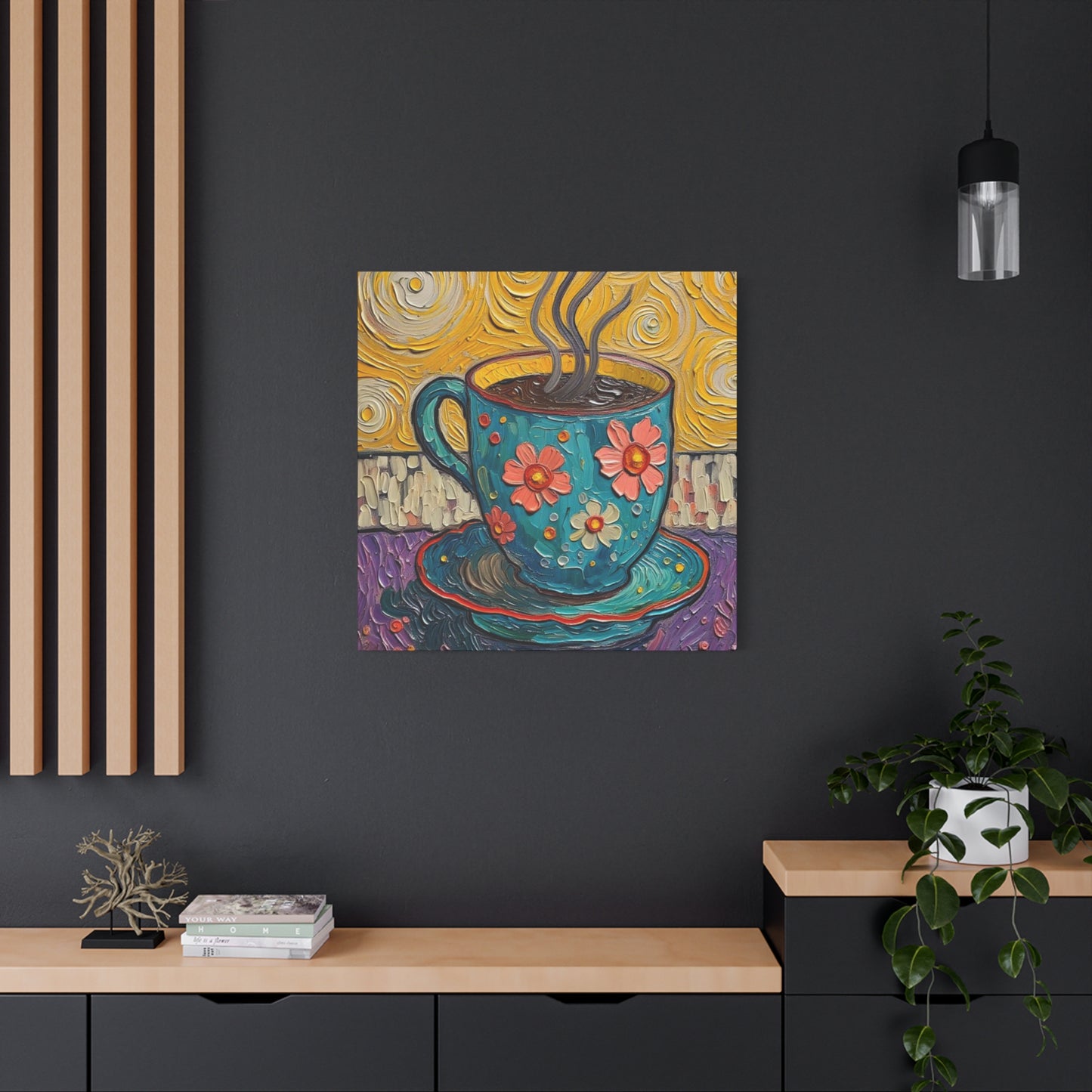 Whimsical Coffee Cup Matte Canvas