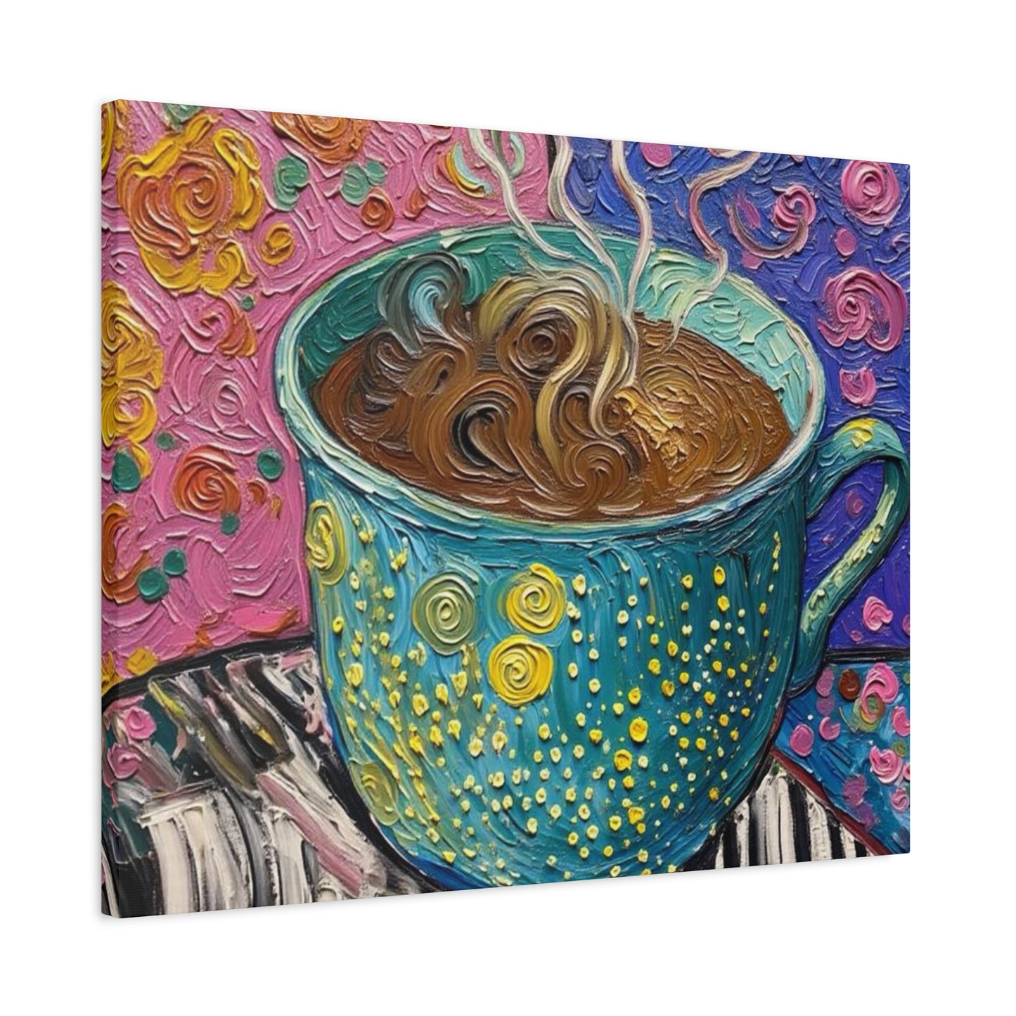 Whimsical Coffee Cup Matte Canvas