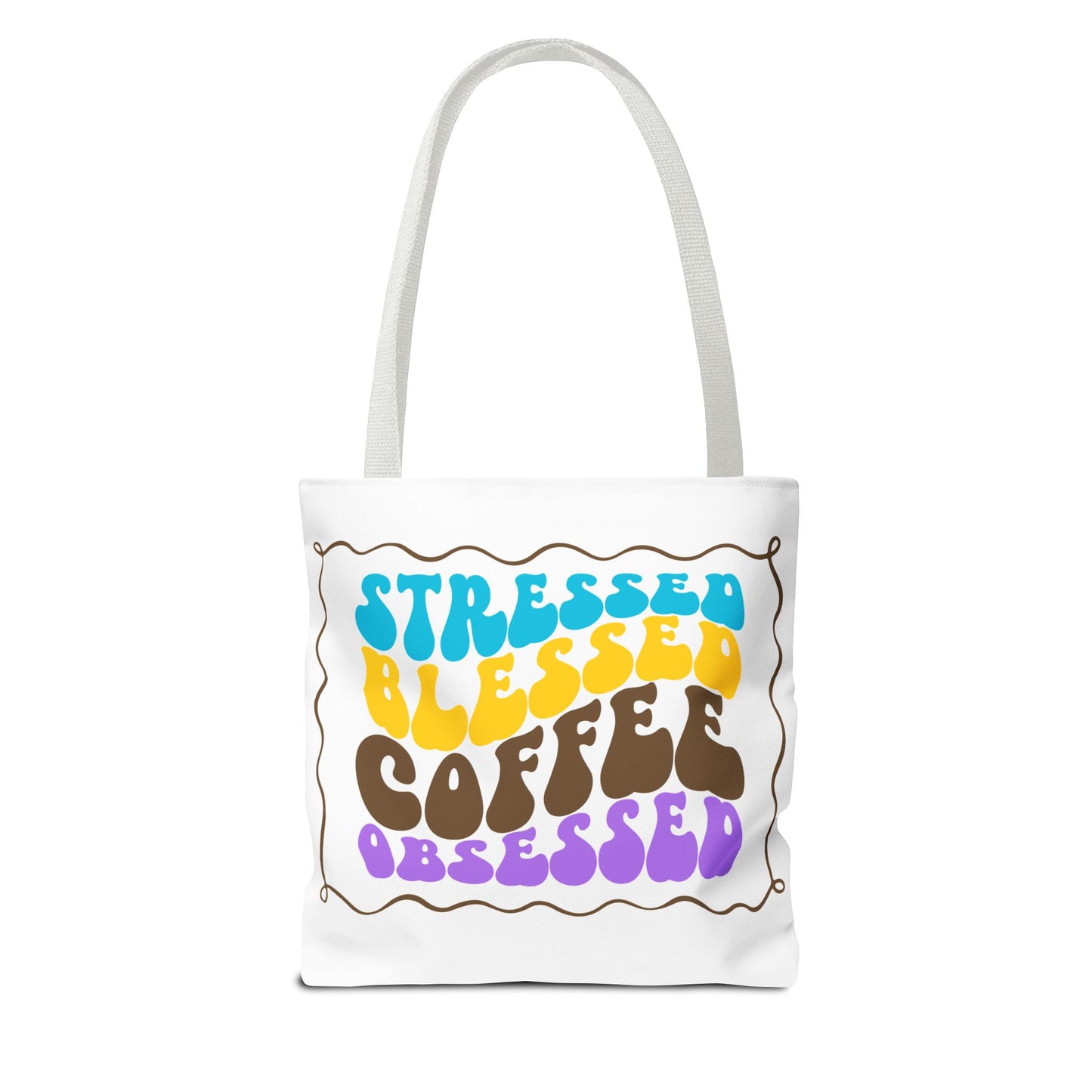 Floral Coffee Cup Tote Bag | Colorful Swirl Art Coffee Tote