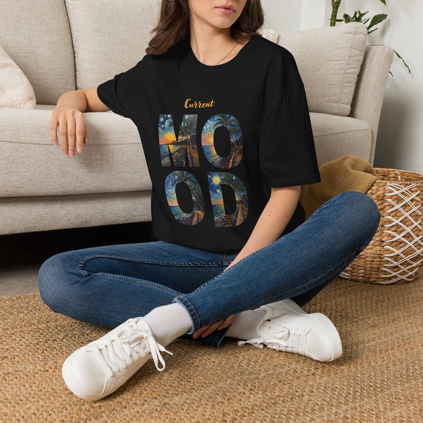 Hawaiian Graphic T-Shirt — 'Current Mood' Art Print
