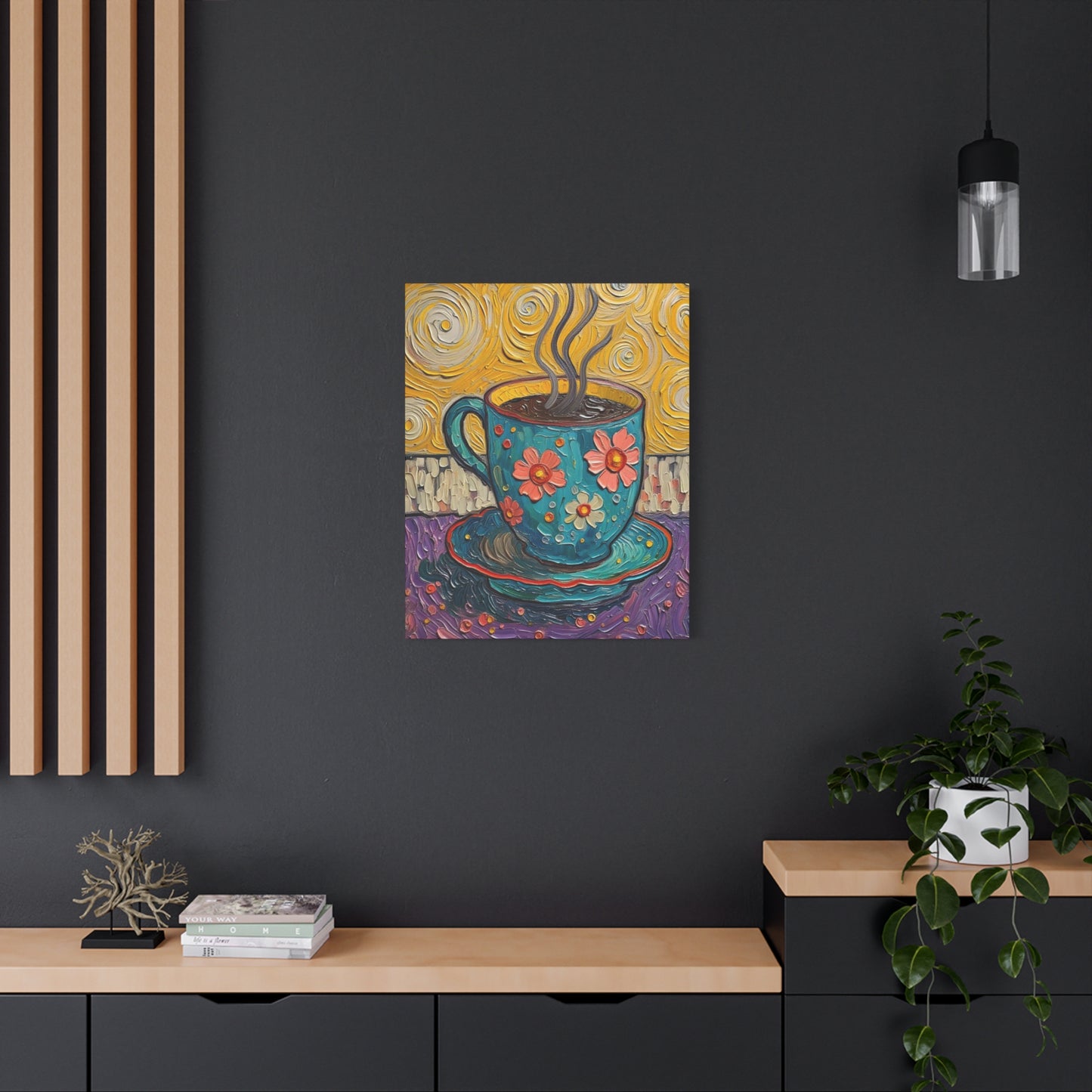 Whimsical Coffee Cup Matte Canvas