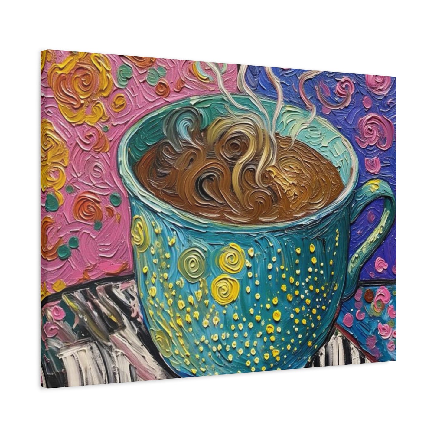 Whimsical Coffee Cup Matte Canvas