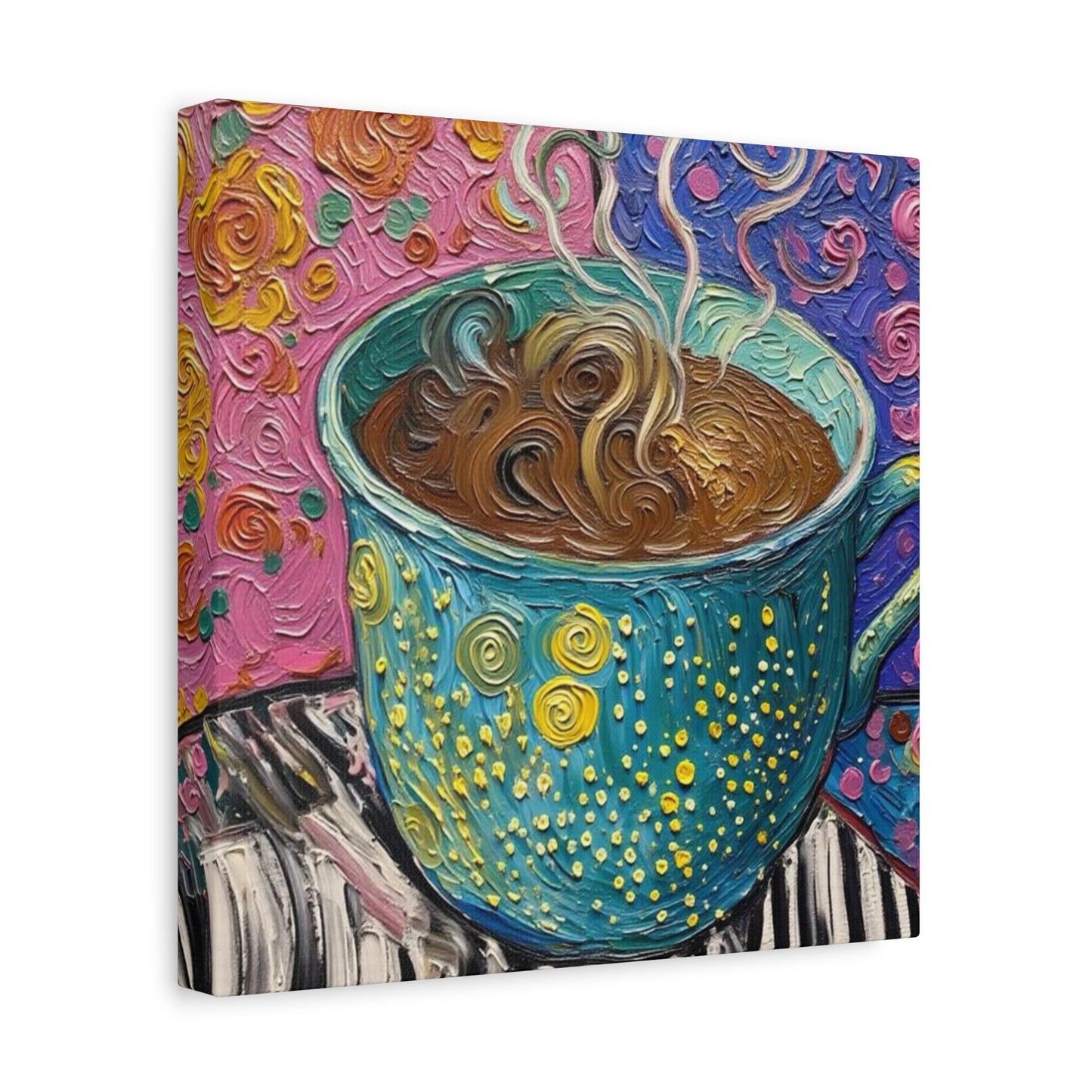 Whimsical Coffee Cup Matte Canvas