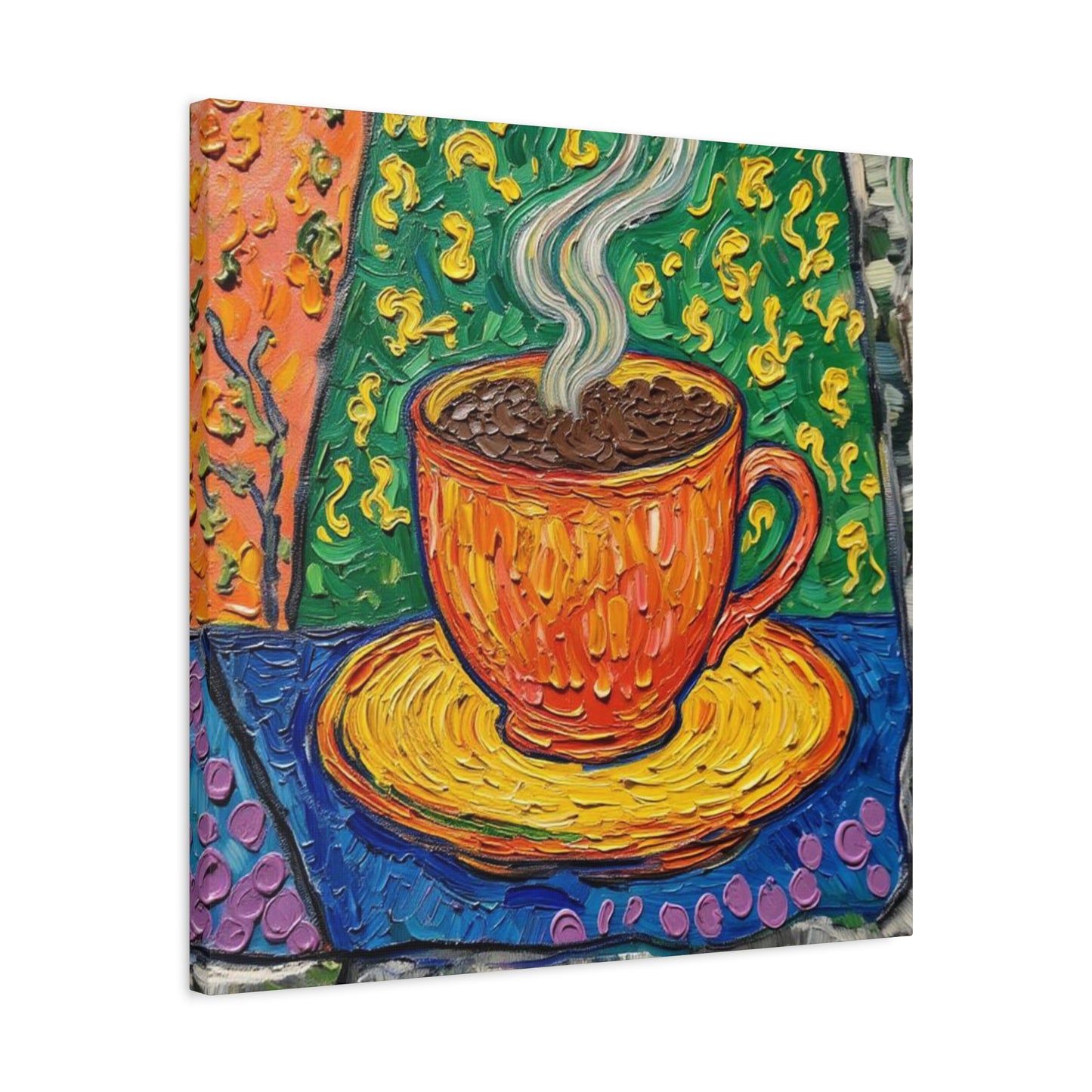 Whimsical Coffee Cup Matte Canvas