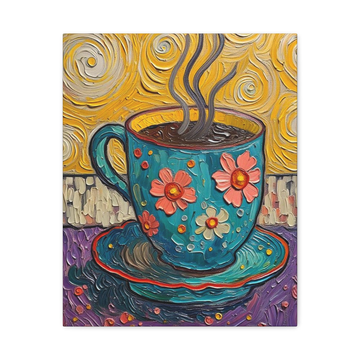Whimsical Coffee Cup Matte Canvas