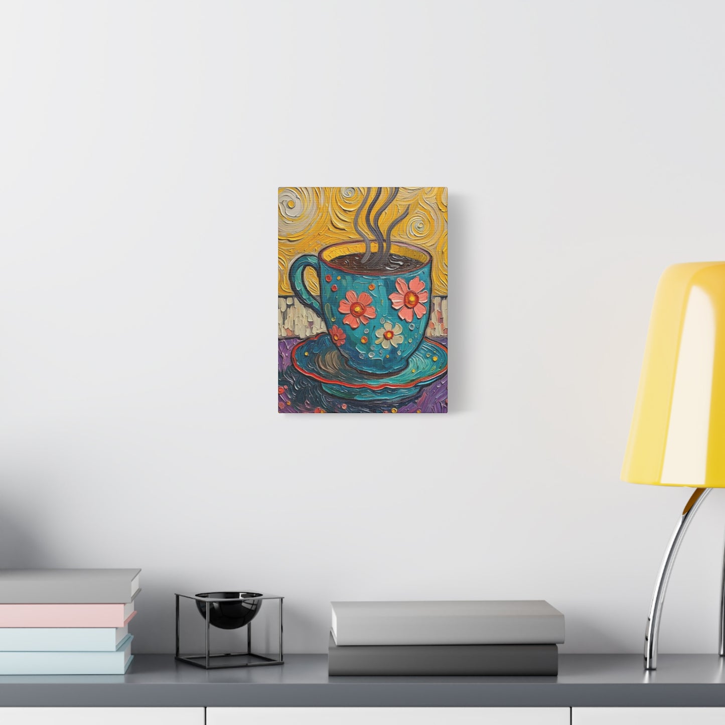Whimsical Coffee Cup Matte Canvas