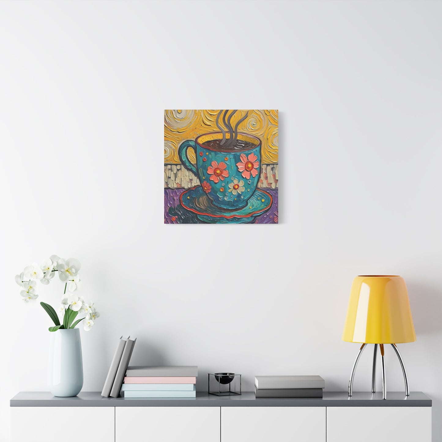 Whimsical Coffee Cup Matte Canvas