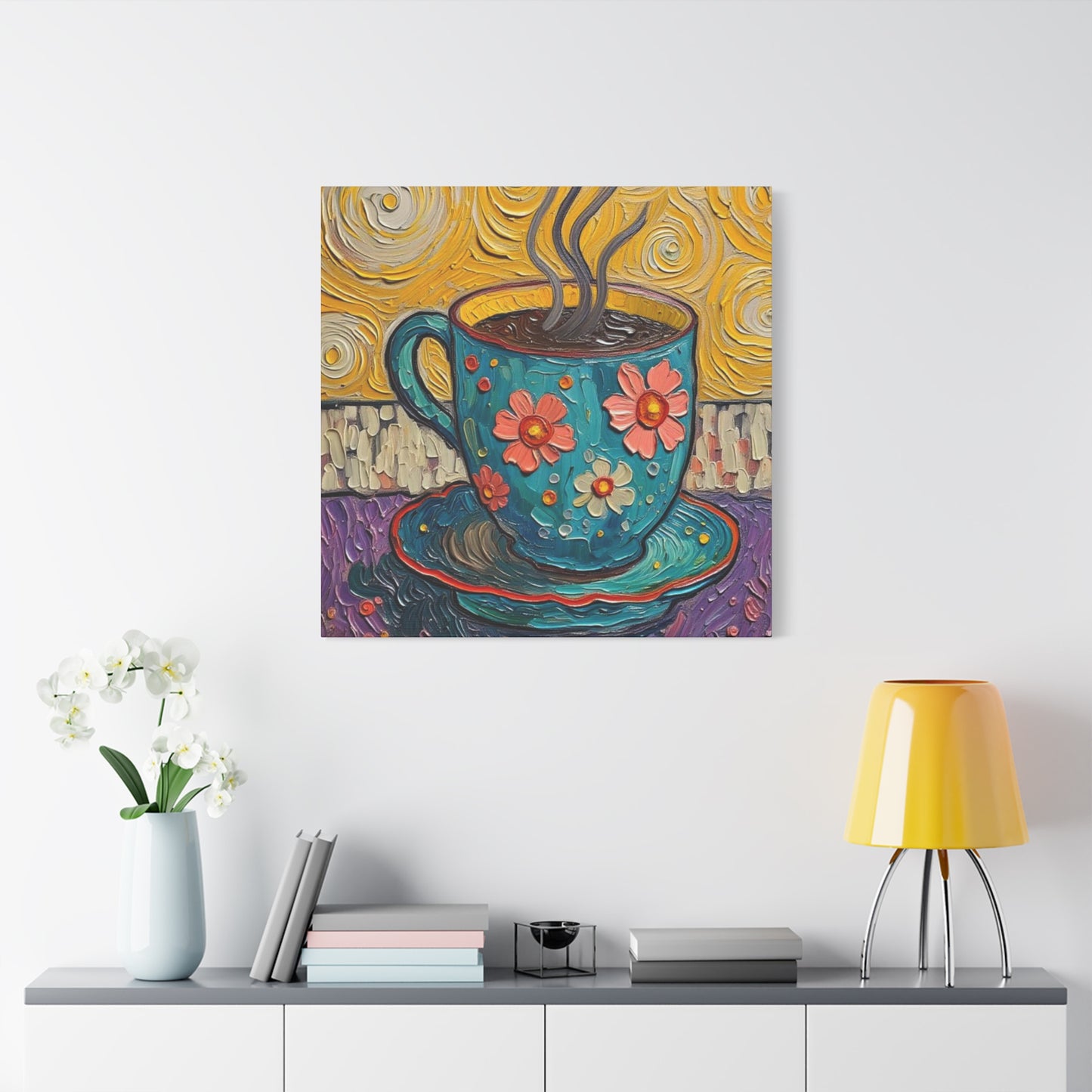 Whimsical Coffee Cup Matte Canvas
