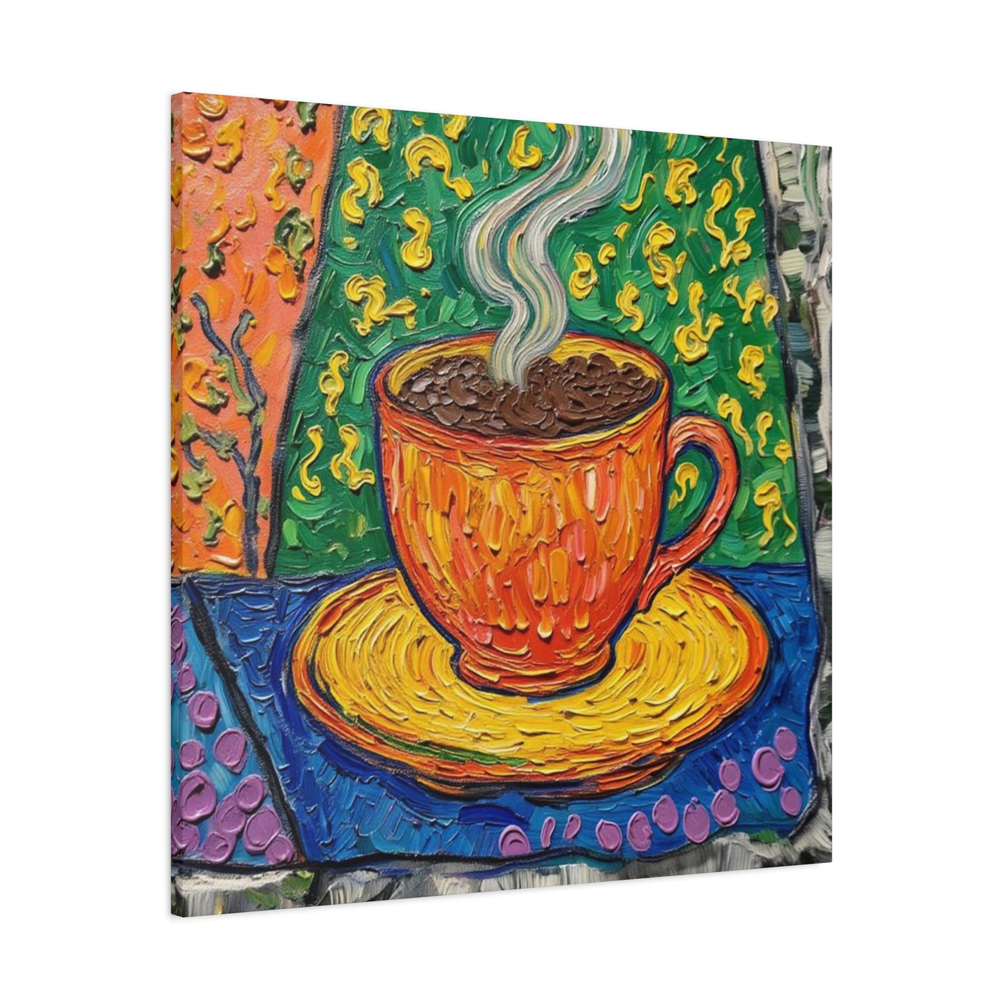 Whimsical Coffee Cup Matte Canvas