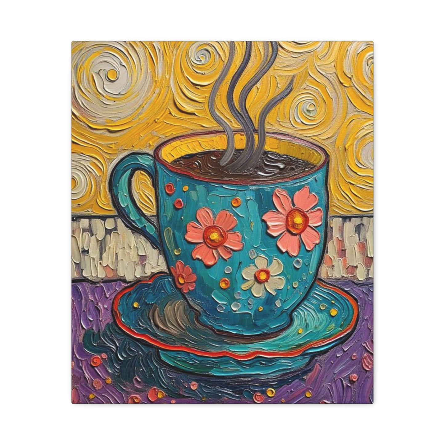 Whimsical Coffee Cup Matte Canvas