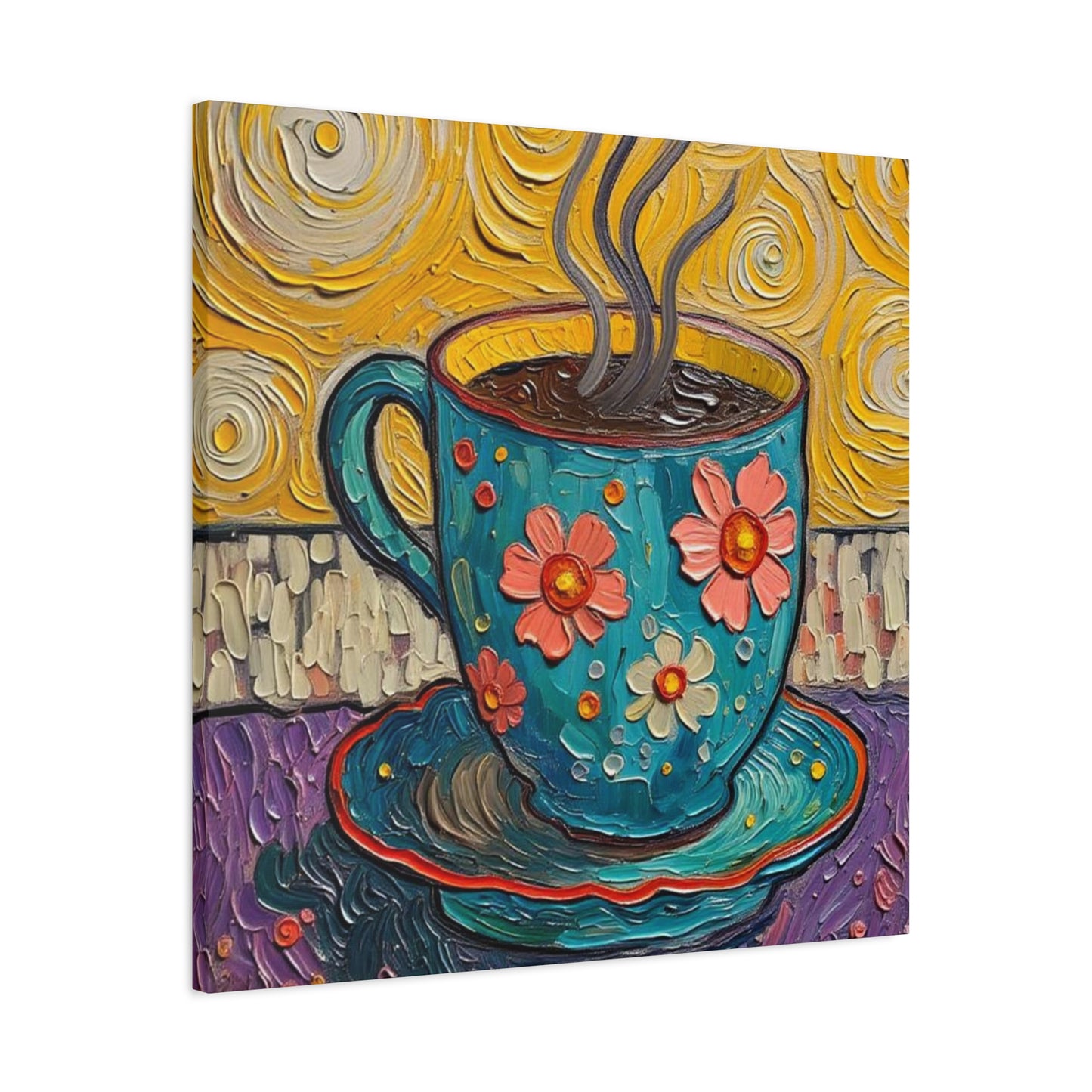 Whimsical Coffee Cup Matte Canvas