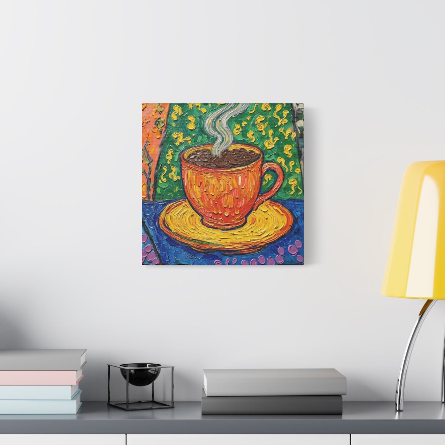 Whimsical Coffee Cup Matte Canvas