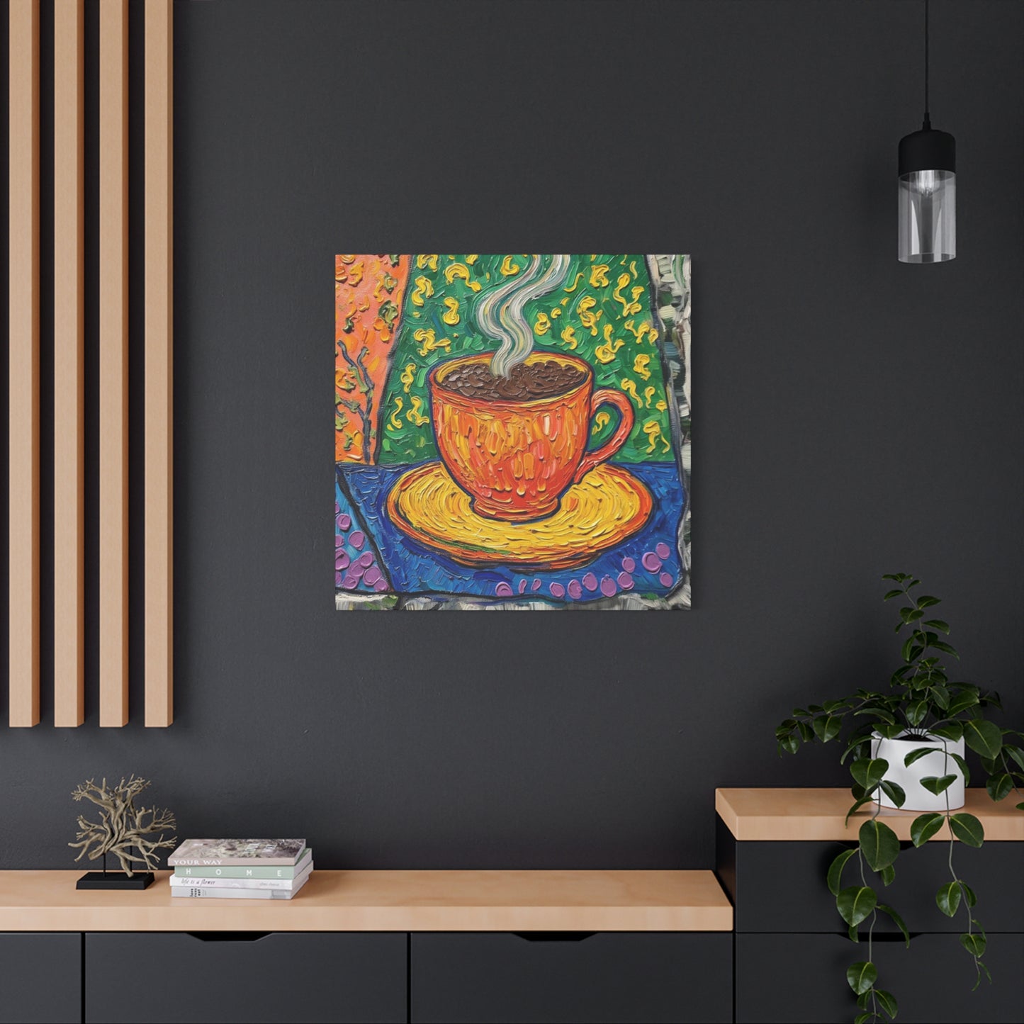 Whimsical Coffee Cup Matte Canvas