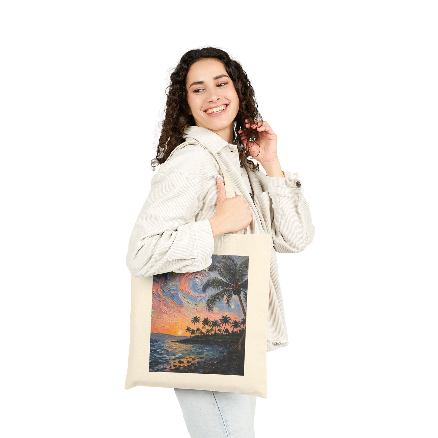 Tote — Tropical Sunset Palm Beach Canvas Tote