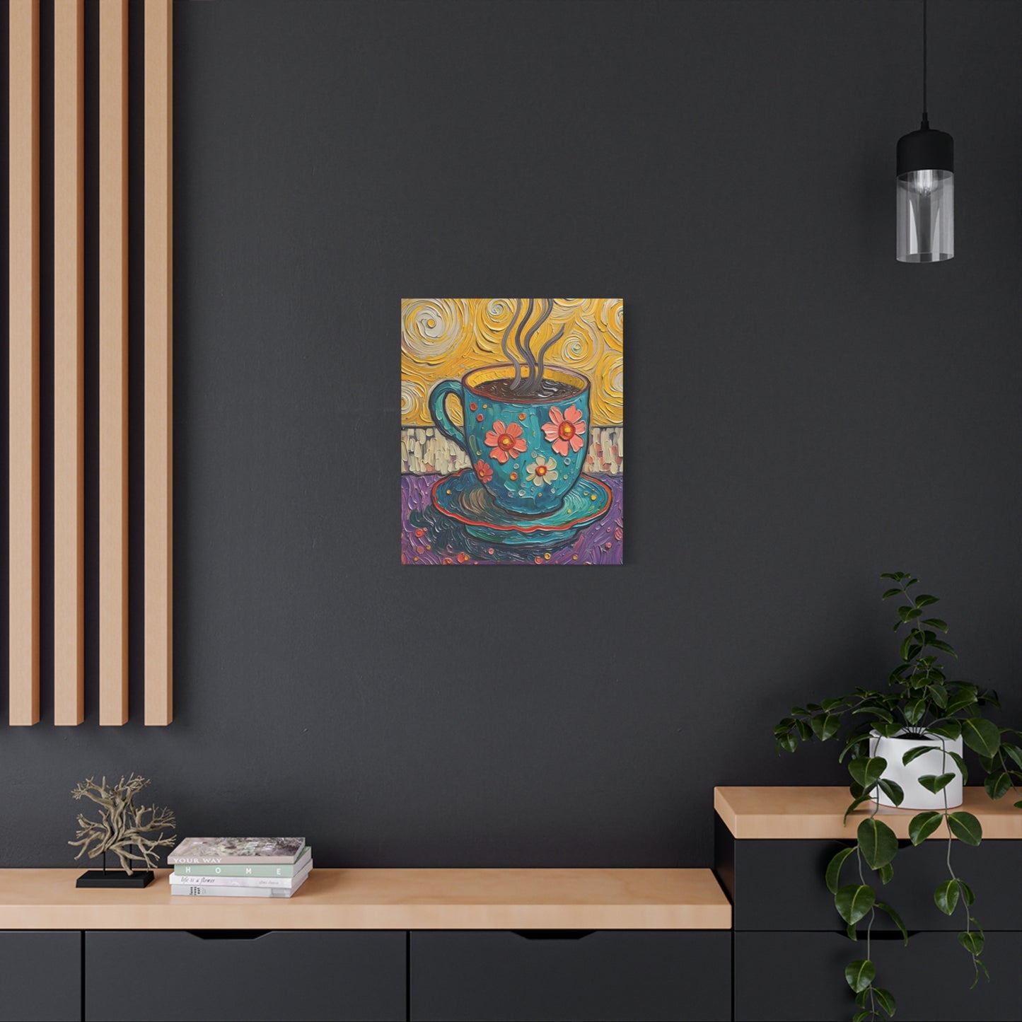 Whimsical Coffee Cup Matte Canvas