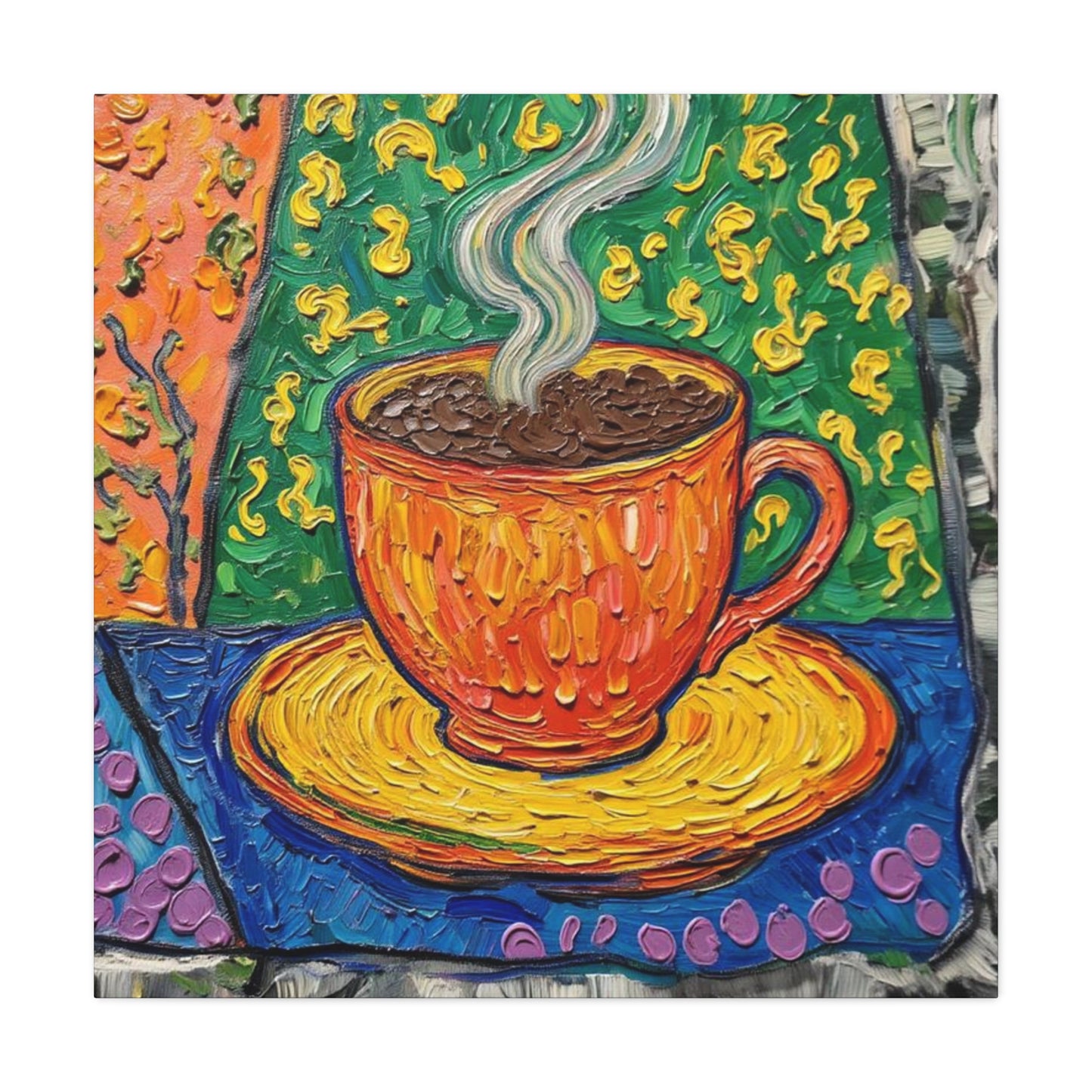 Whimsical Coffee Cup Matte Canvas