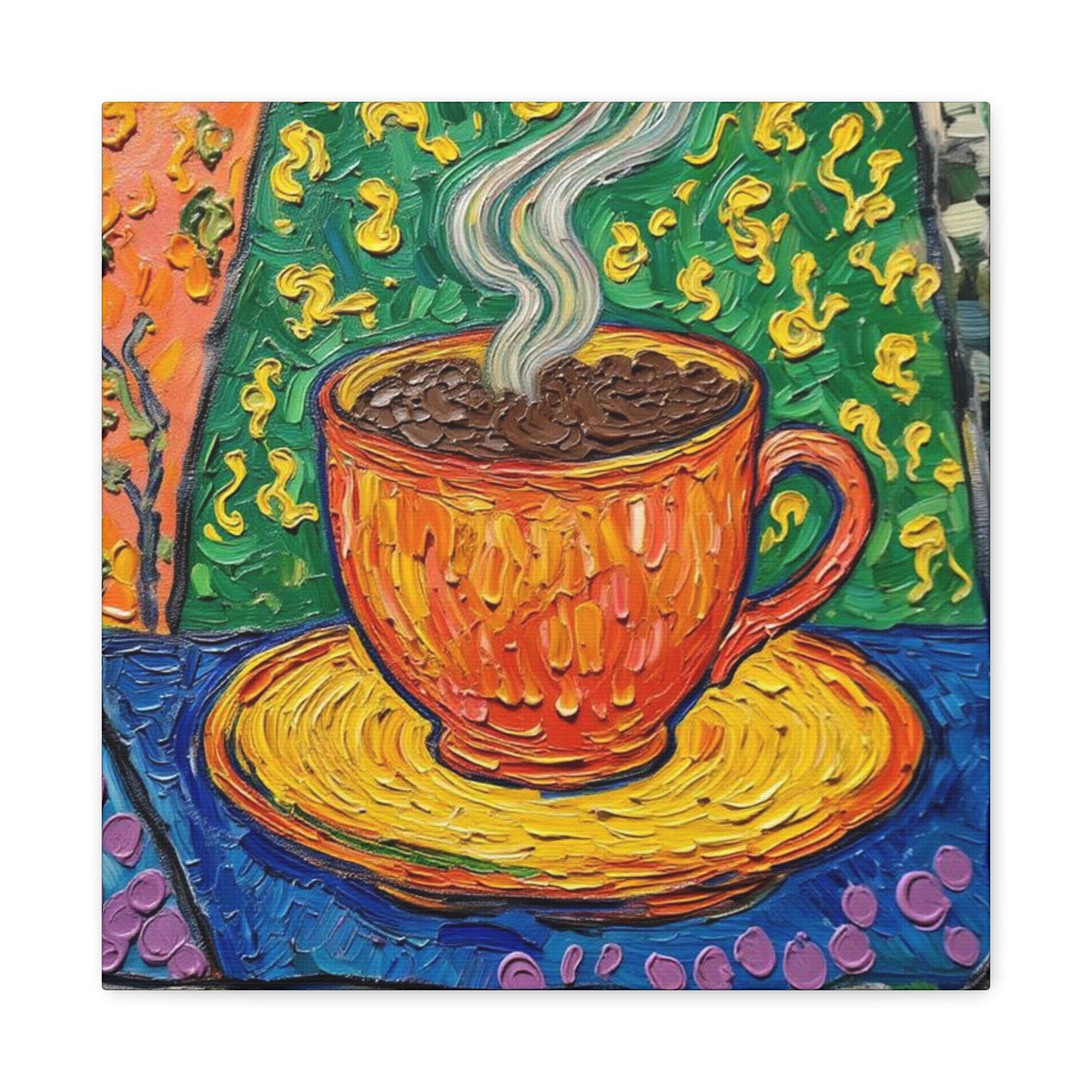 Whimsical Coffee Cup Matte Canvas