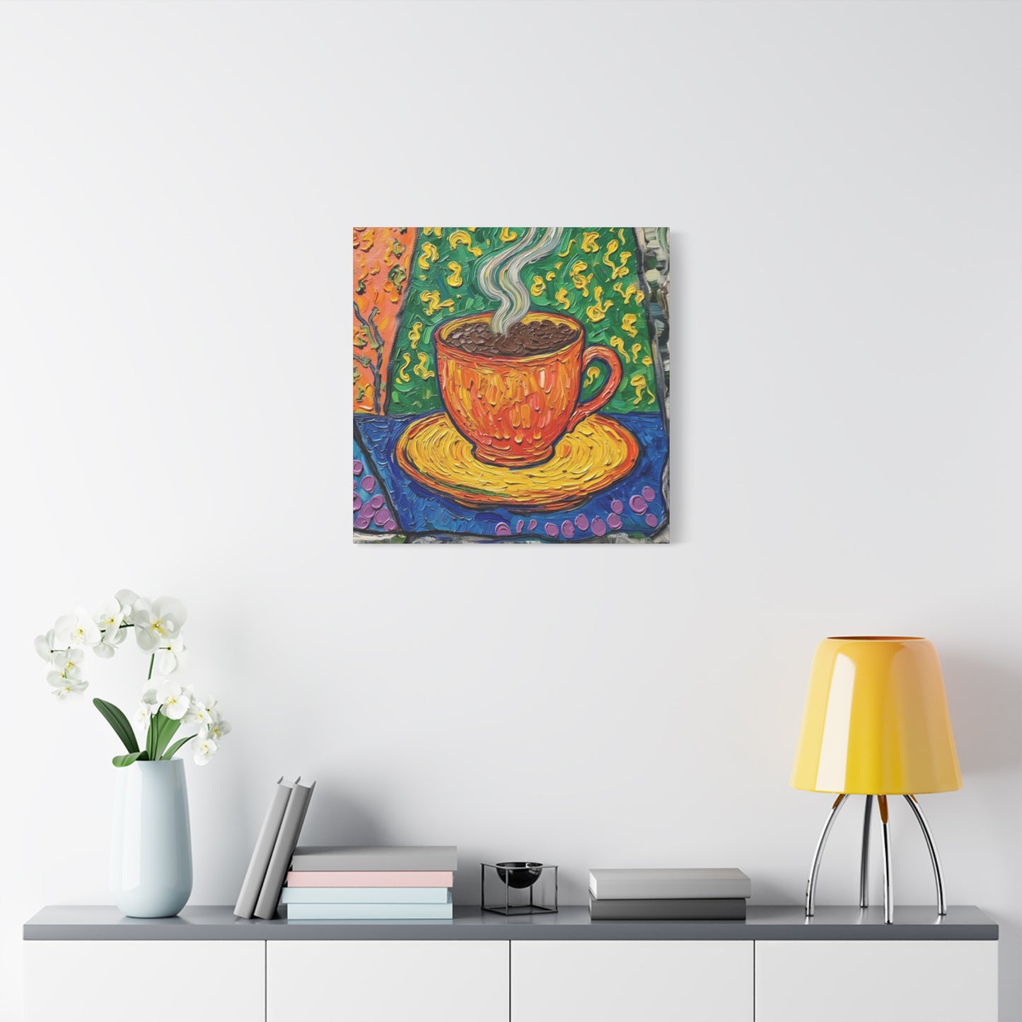 Whimsical Coffee Cup Matte Canvas