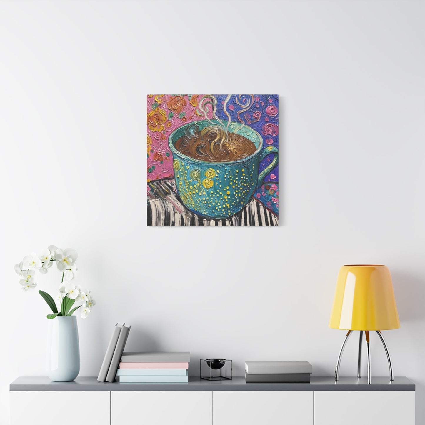 Whimsical Coffee Cup Matte Canvas