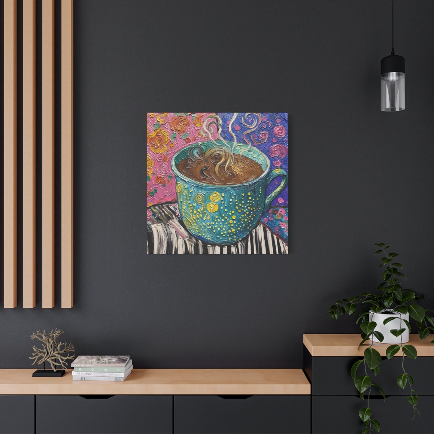 Whimsical Coffee Cup Matte Canvas