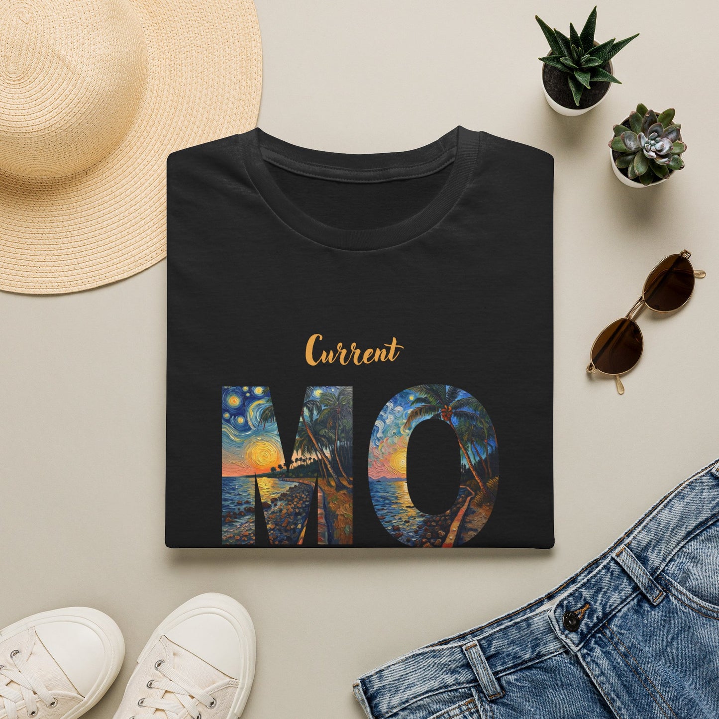Hawaiian Graphic T-Shirt — 'Current Mood' Art Print