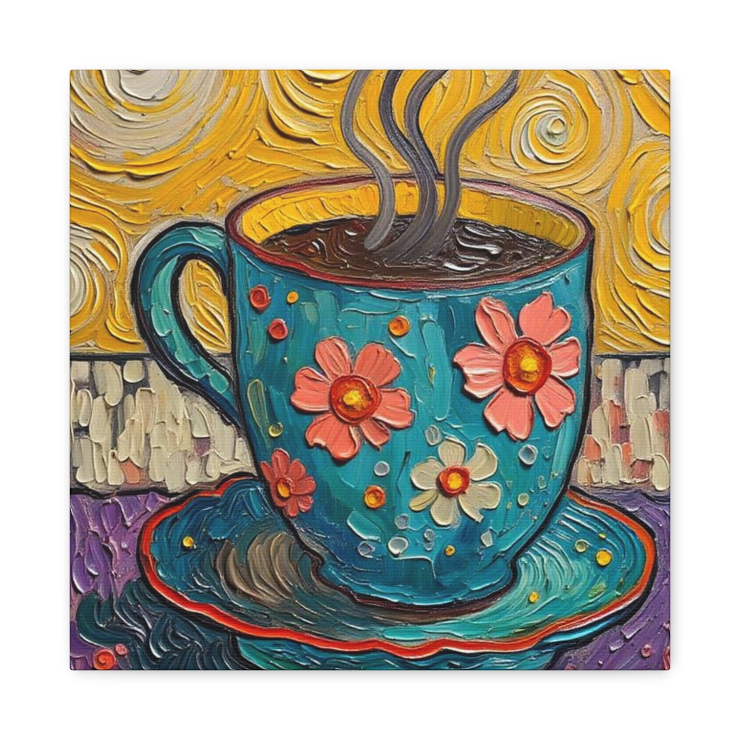 Whimsical Coffee Cup Matte Canvas