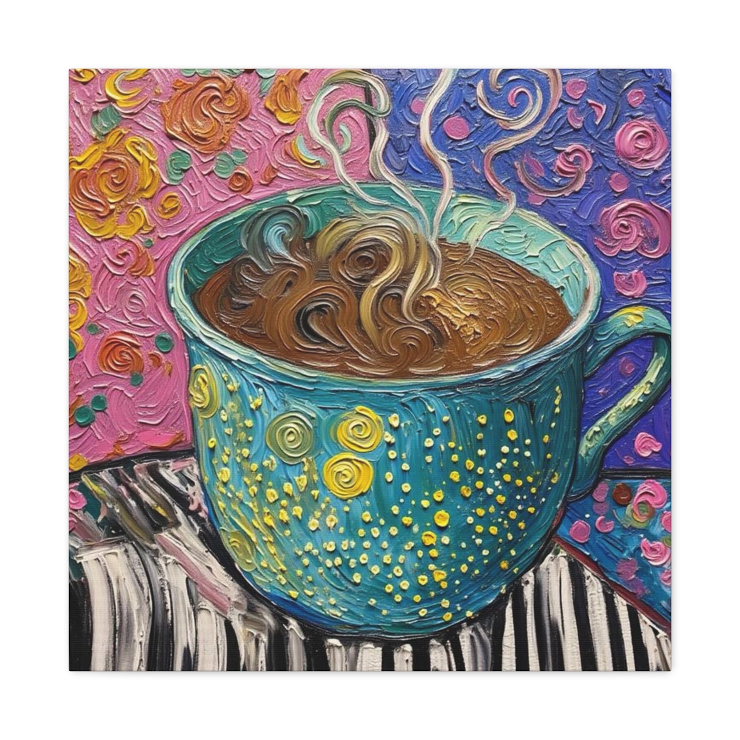 Whimsical Coffee Cup Matte Canvas
