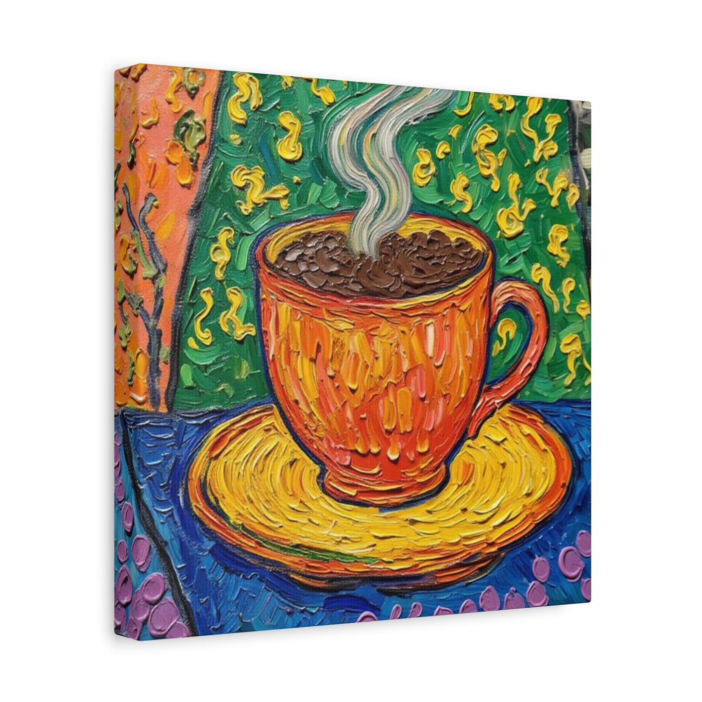 Whimsical Coffee Cup Matte Canvas