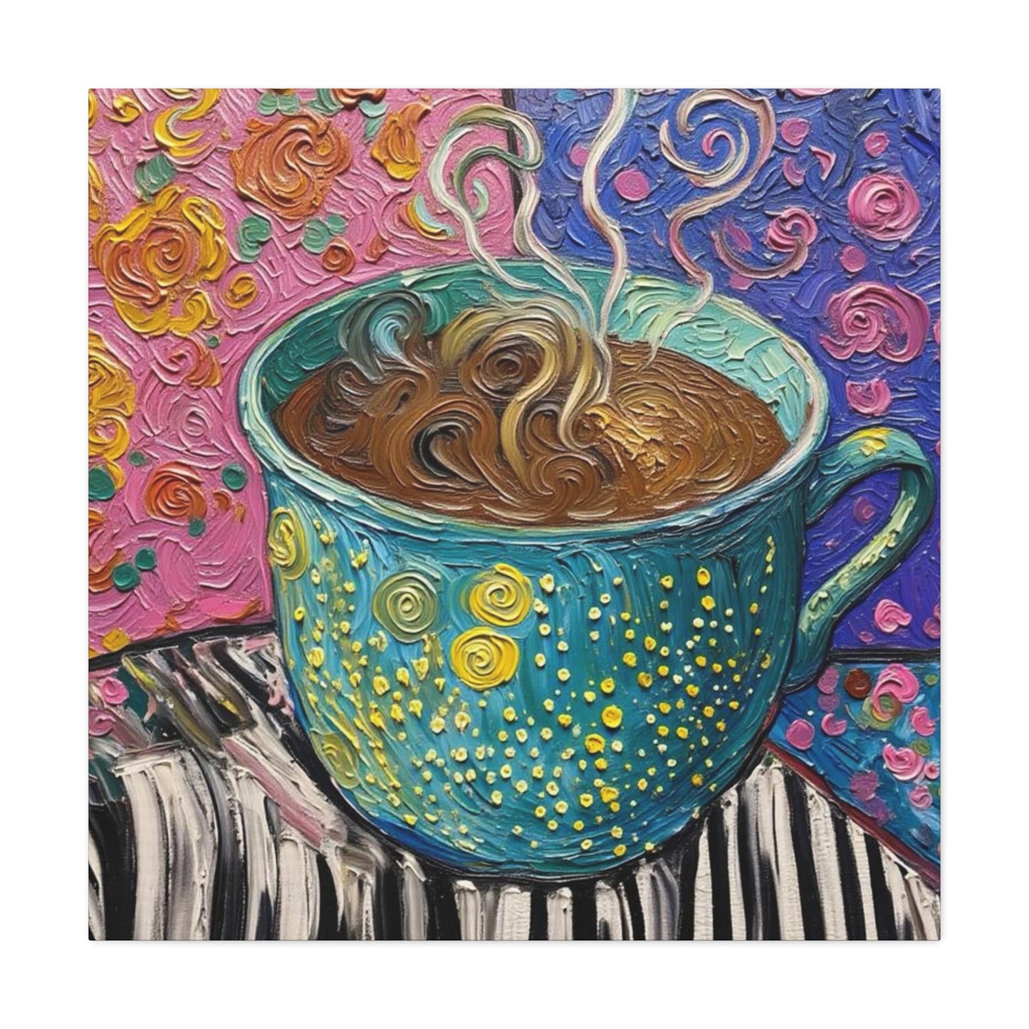Whimsical Coffee Cup Matte Canvas