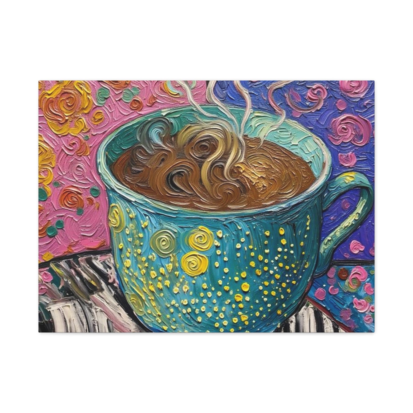 Whimsical Coffee Cup Matte Canvas