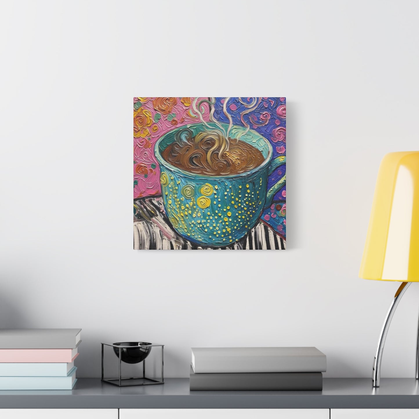 Whimsical Coffee Cup Matte Canvas