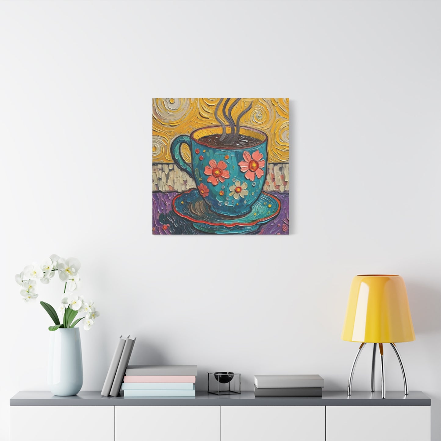 Whimsical Coffee Cup Matte Canvas