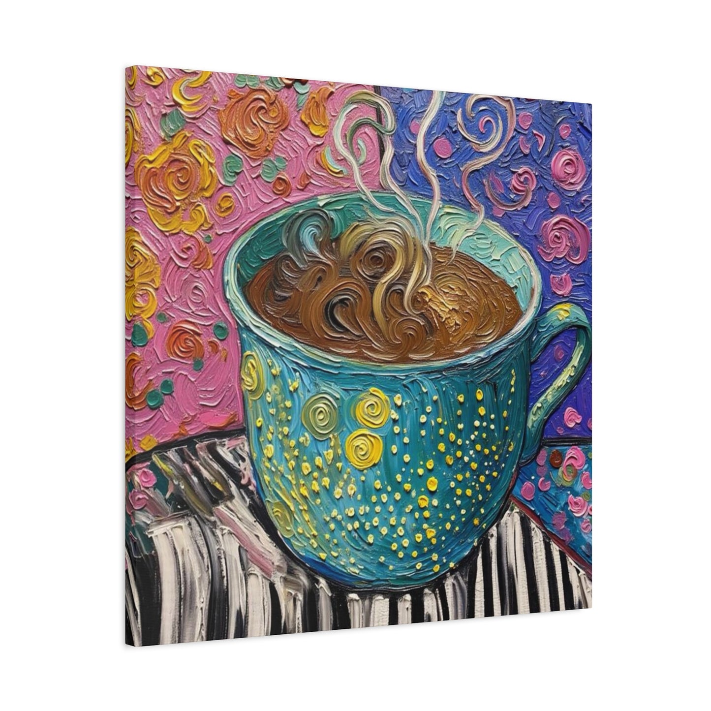 Whimsical Coffee Cup Matte Canvas