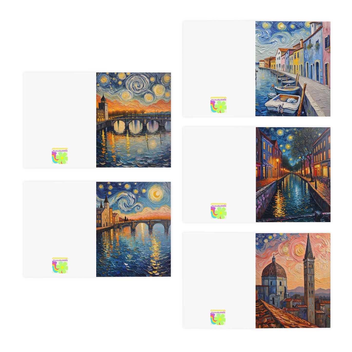 Starry Cityscape Greeting Cards (5-Pack)