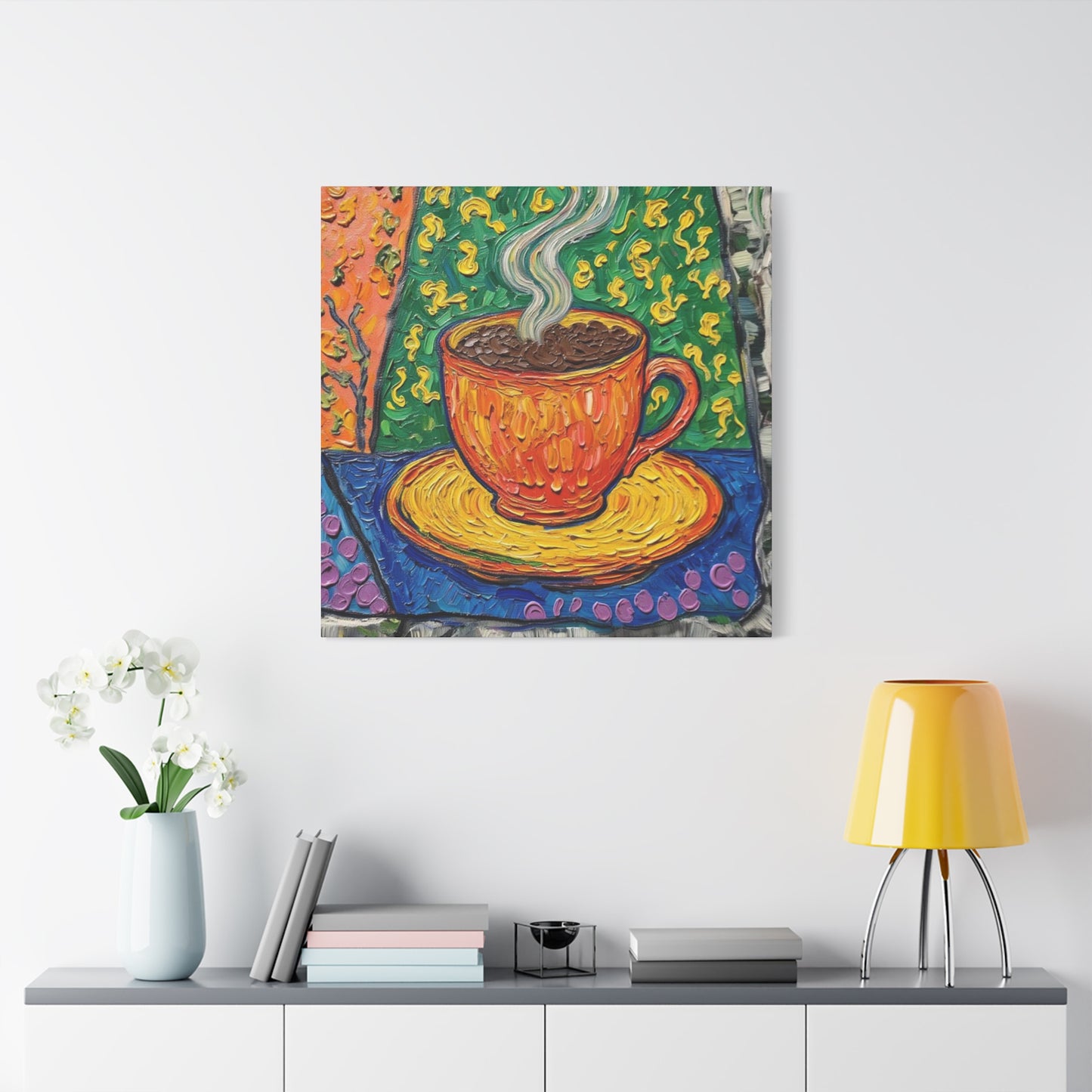Whimsical Coffee Cup Matte Canvas