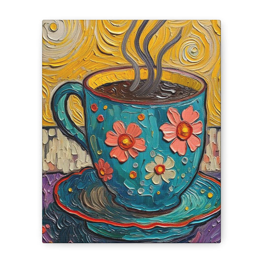 Whimsical Coffee Cup Matte Canvas