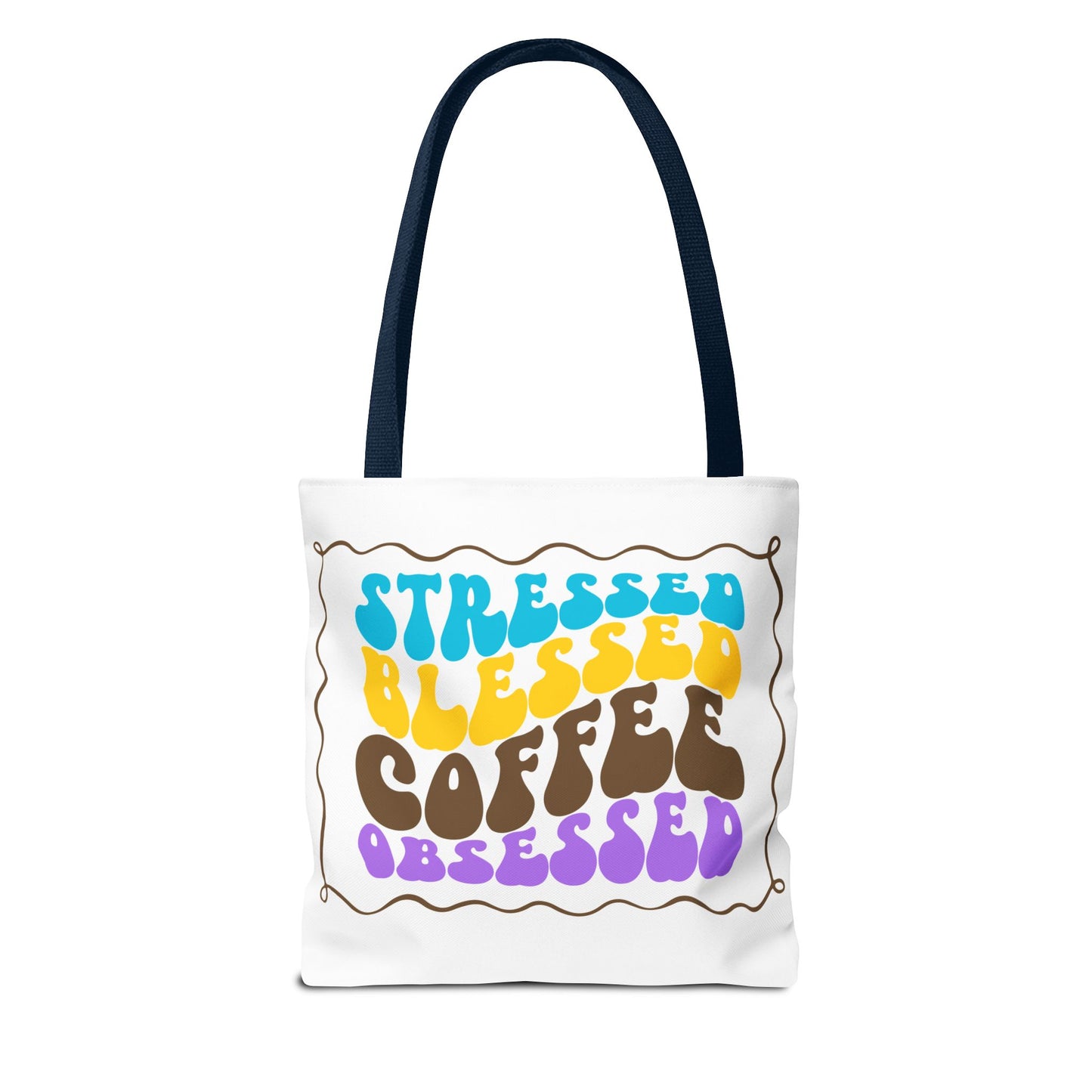 Floral Coffee Cup Tote Bag | Colorful Swirl Art Coffee Tote