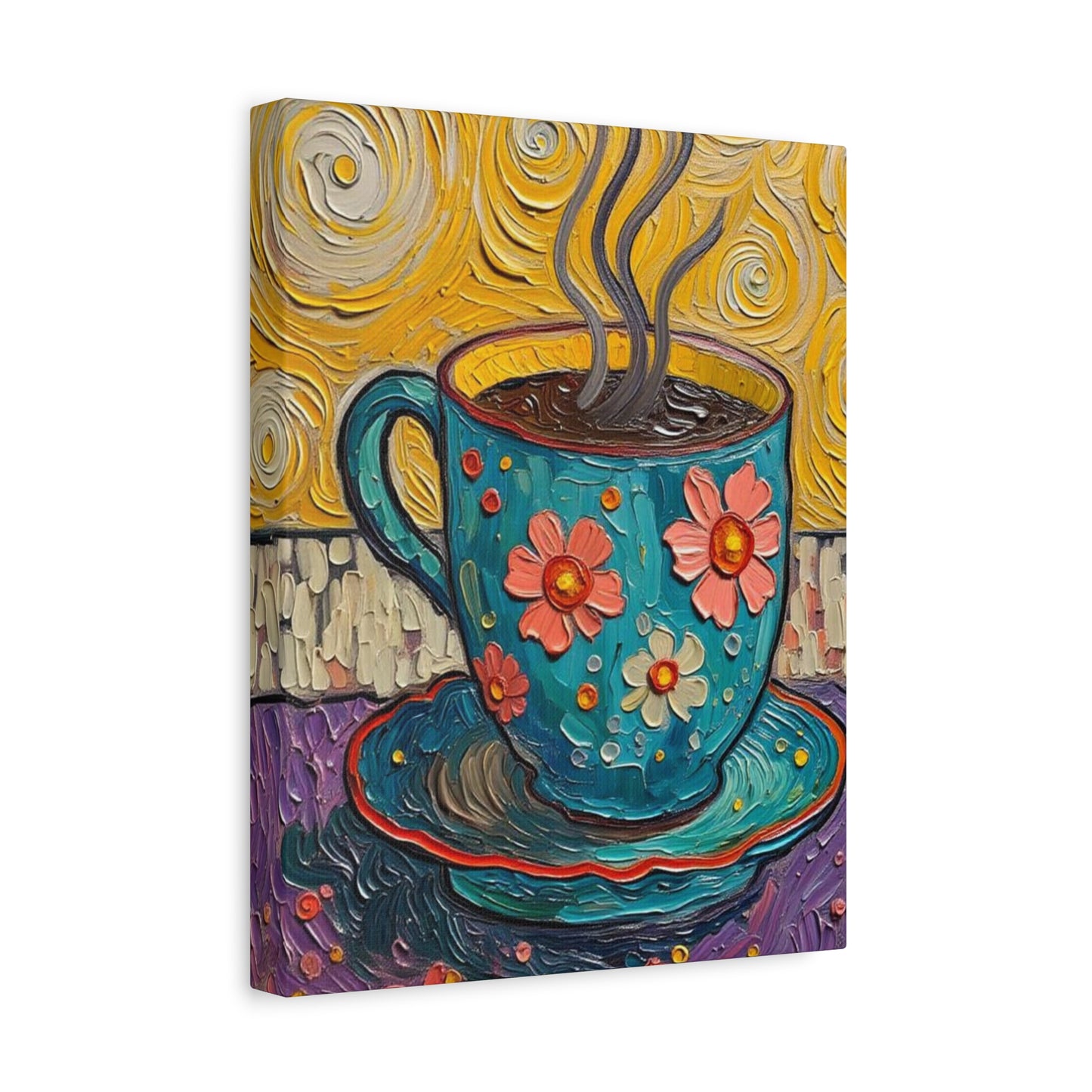 Whimsical Coffee Cup Matte Canvas