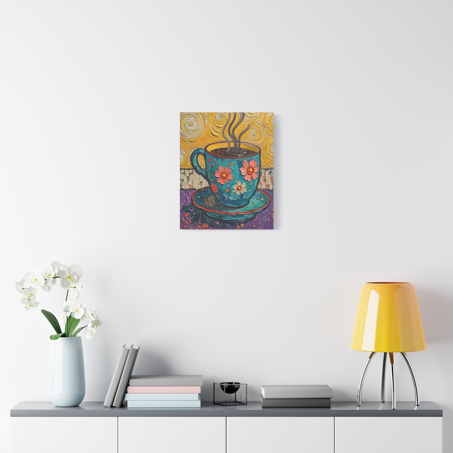 Whimsical Coffee Cup Matte Canvas