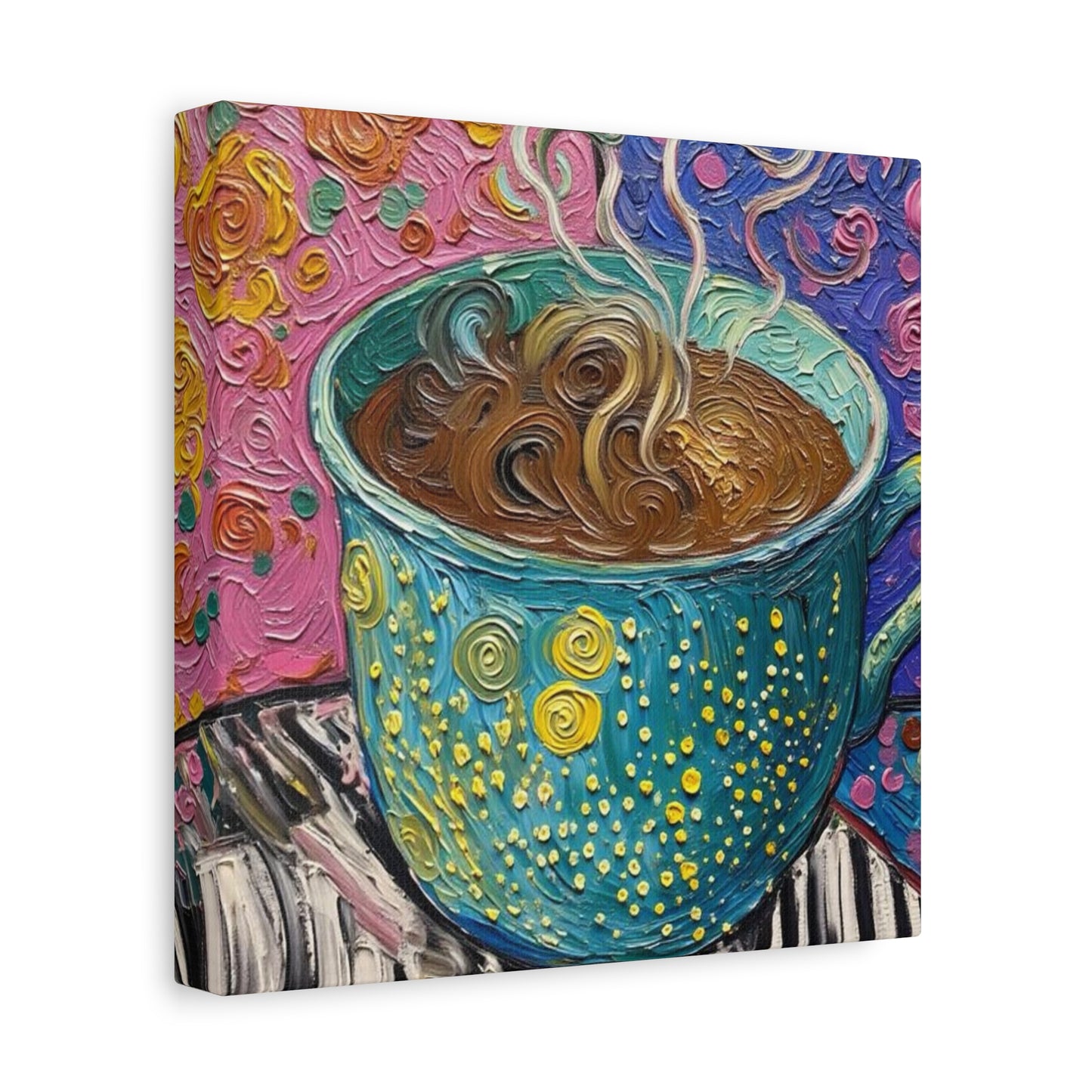 Whimsical Coffee Cup Matte Canvas