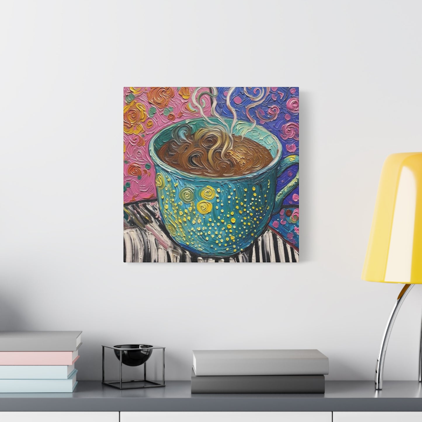 Whimsical Coffee Cup Matte Canvas
