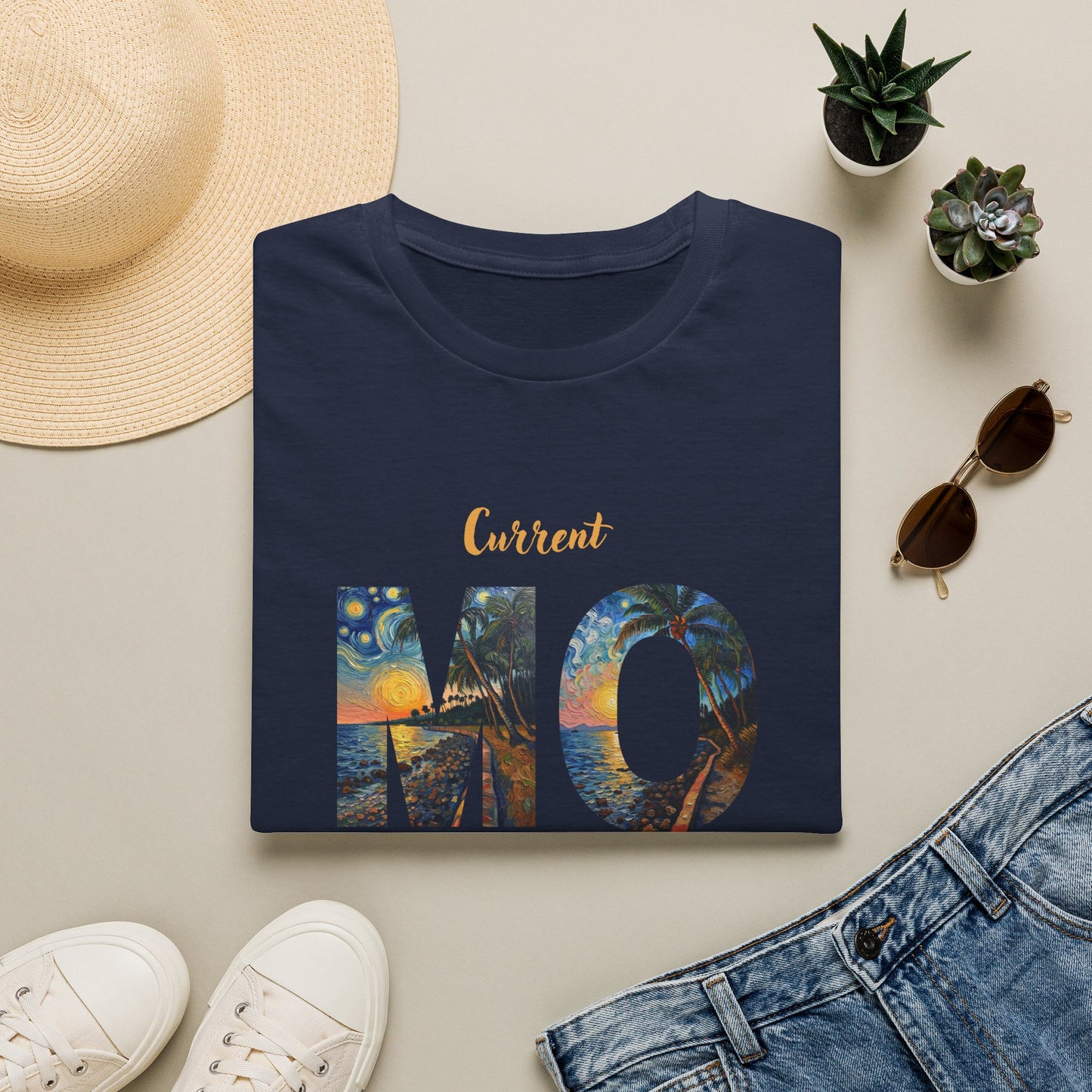 Hawaiian Graphic T-Shirt — 'Current Mood' Art Print