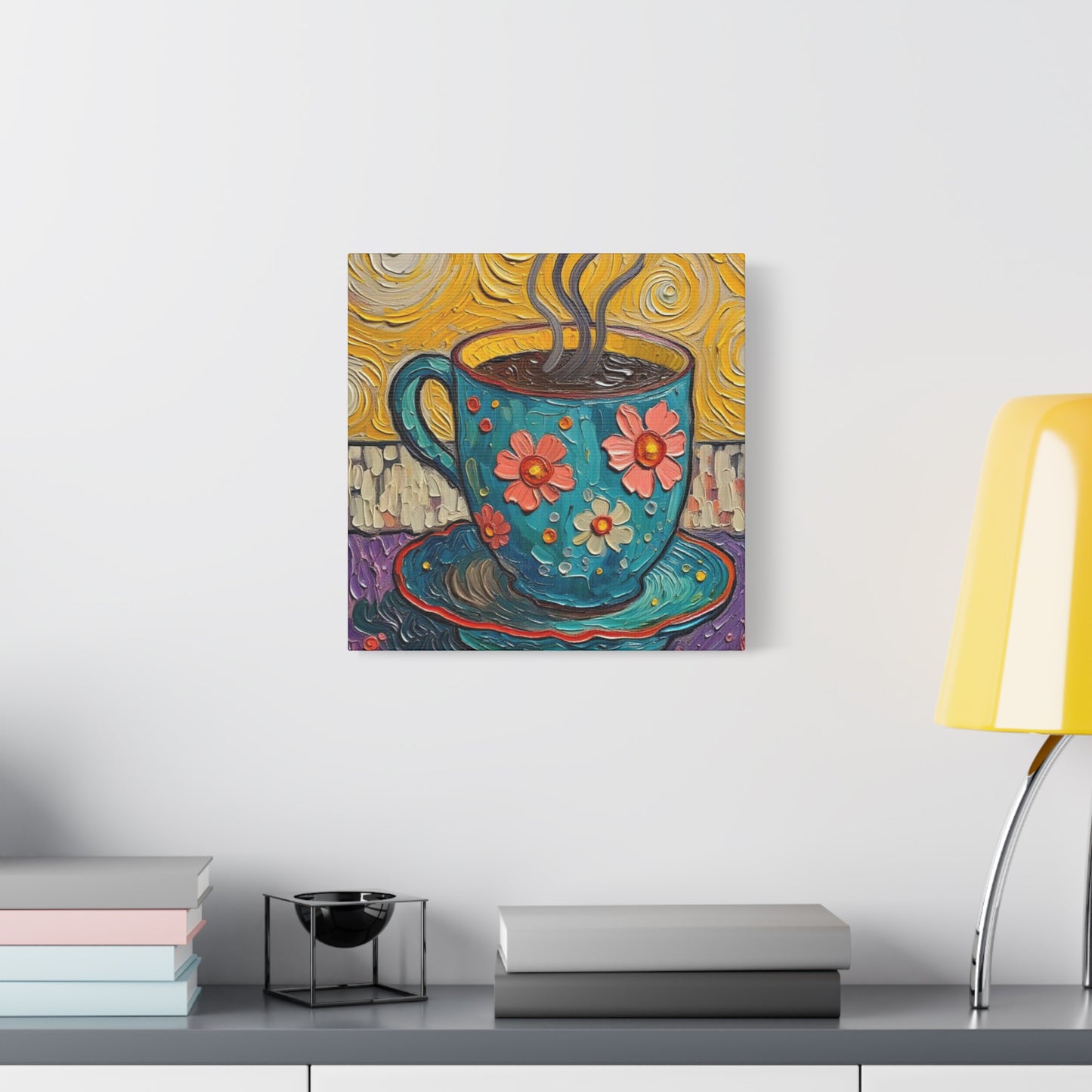 Whimsical Coffee Cup Matte Canvas