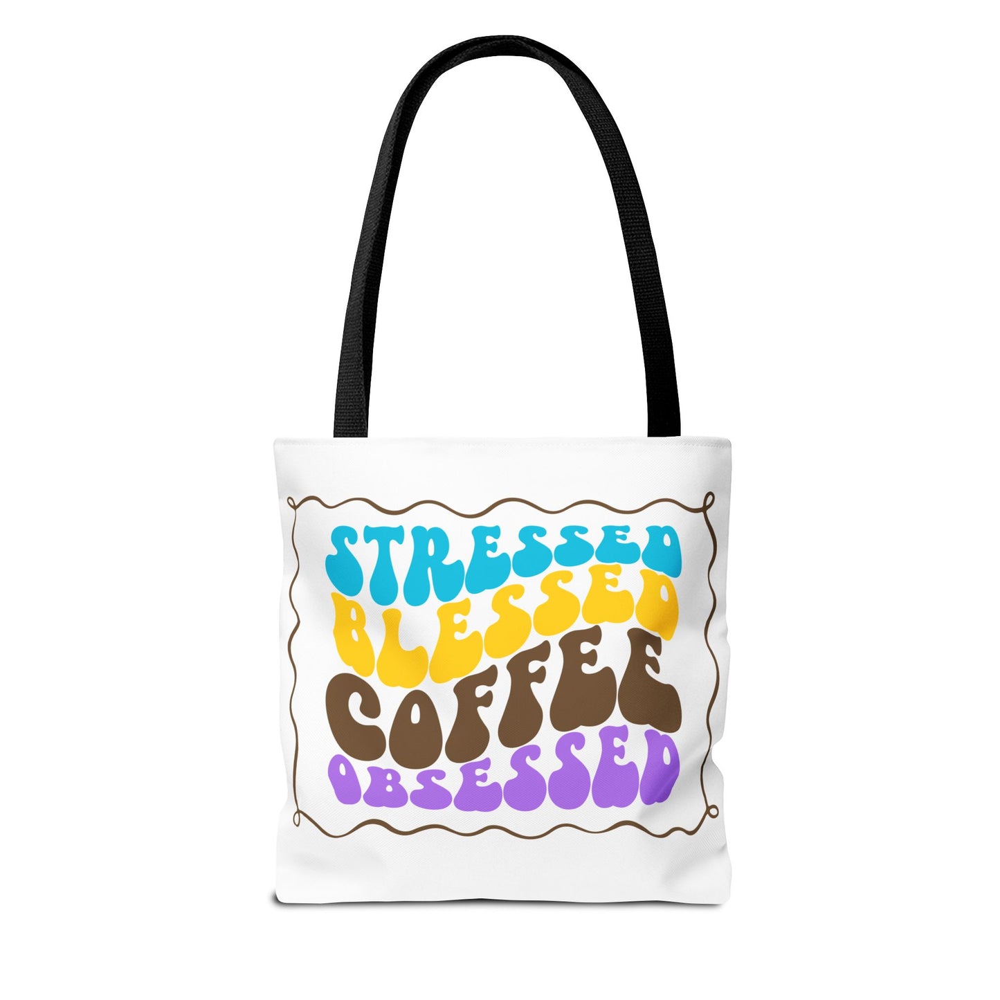 Floral Coffee Cup Tote Bag | Colorful Swirl Art Coffee Tote