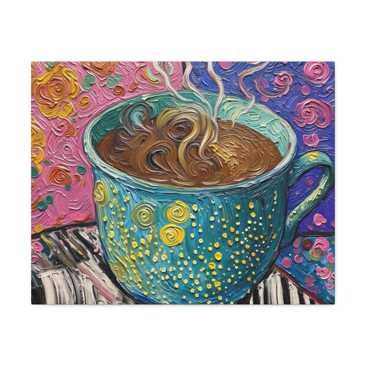 Whimsical Coffee Cup Matte Canvas