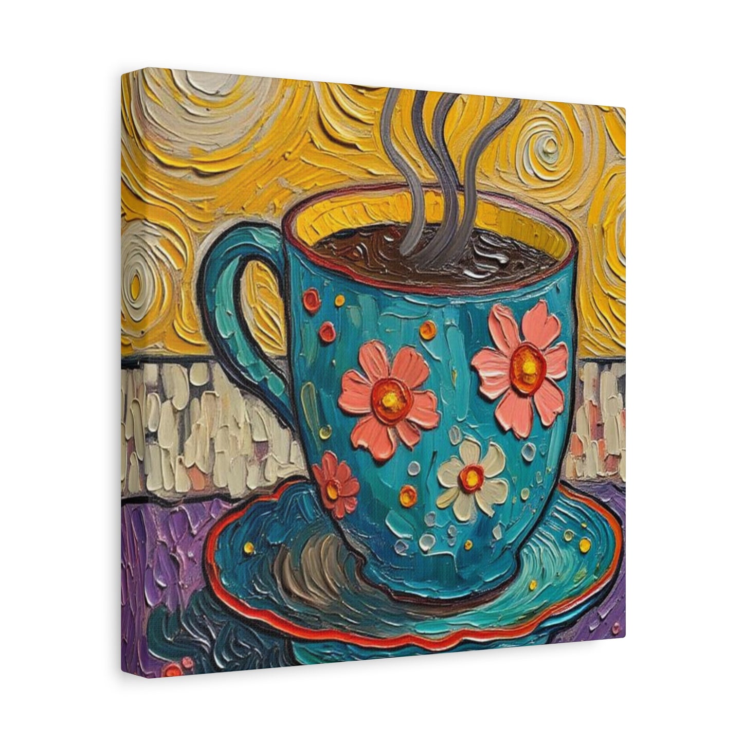 Whimsical Coffee Cup Matte Canvas